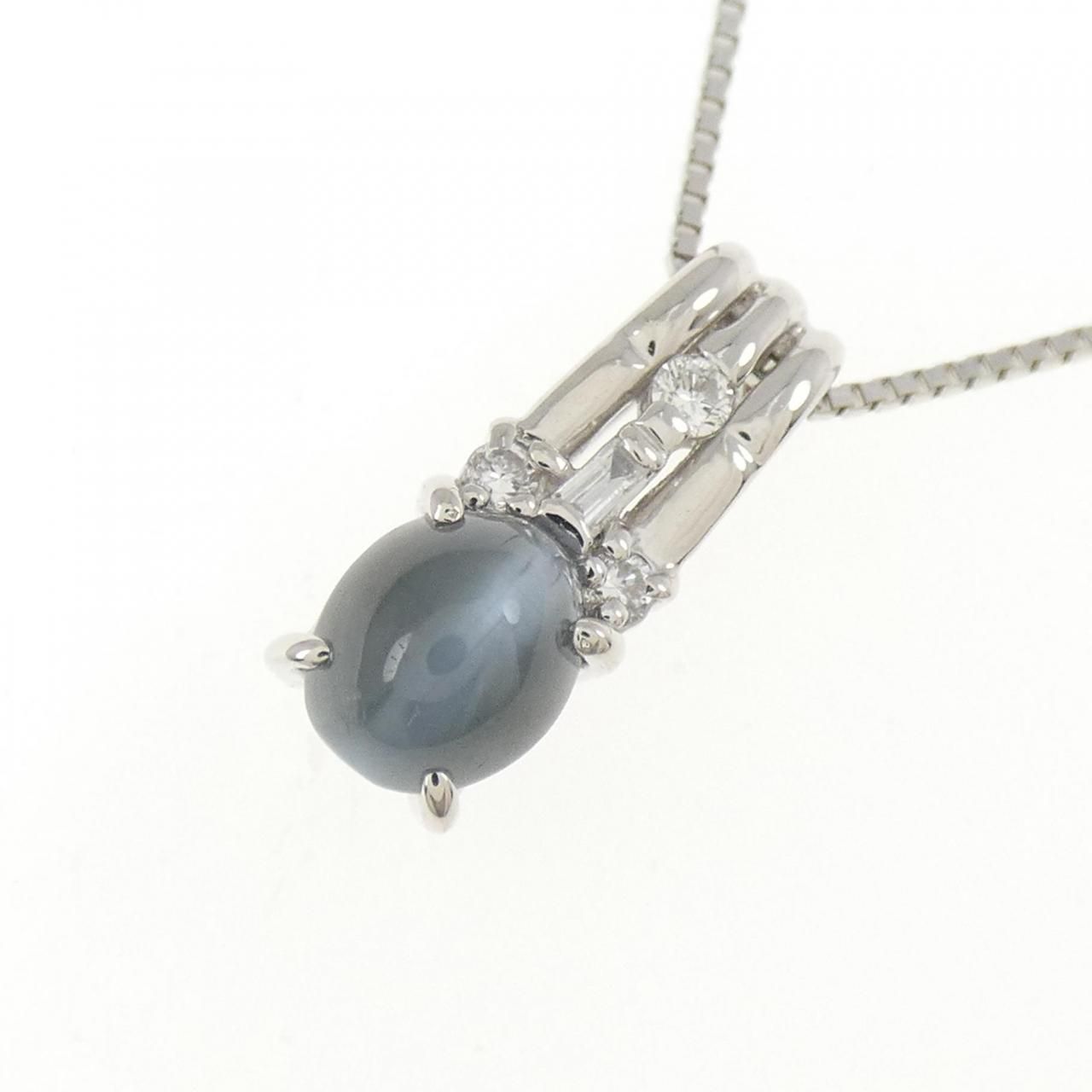 アレキサンドライト1.12ct pt900トップ/pt850ネックレス PT900/PT850 アレキサンドライトキャッツアイ ネックレス 0.94CT
