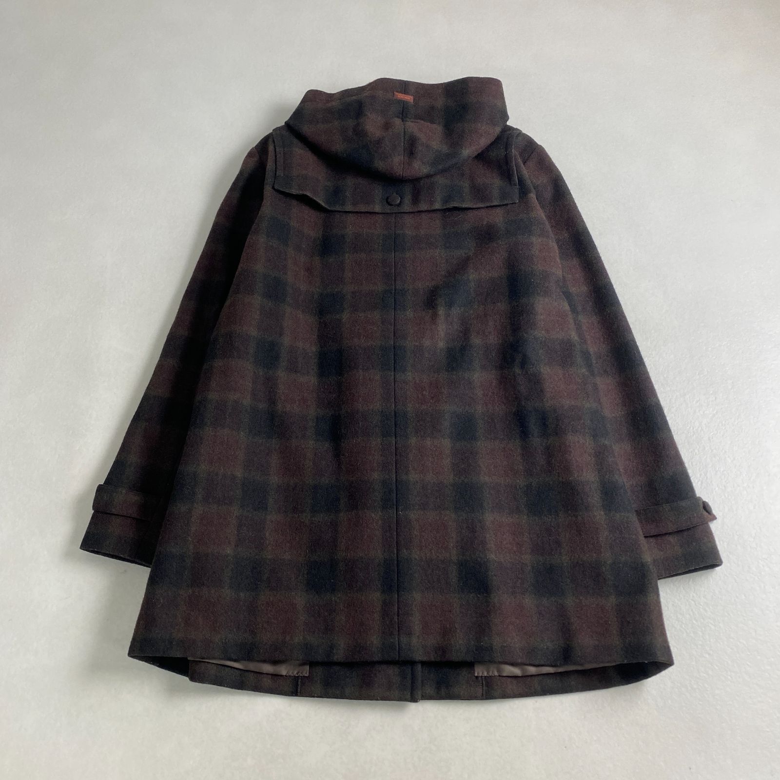 Mademoiselle NONNON ダッフルコート ウール チェック柄 マドモアゼルノンノン