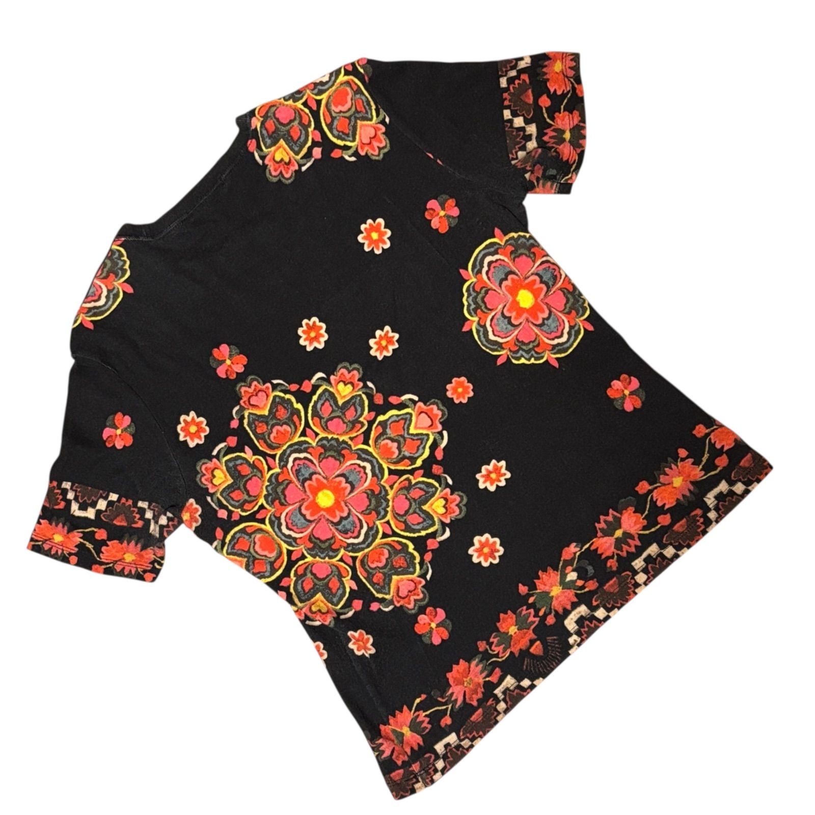 美品 plantation コットン 藍染 花柄 シャツ イッセイミヤケ FLORAL PRINT LOOSE-FIT REGULAR COLLAR SHIRT(M Blue): S'YTE