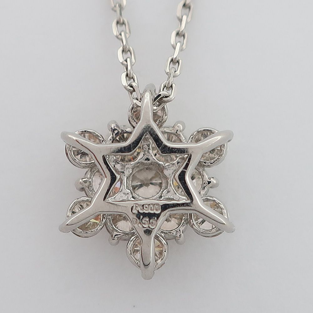Pt900 ダイヤ計0.50ct デザインネックレス チェーン Pt850　a Pt900 ダイヤ計0.50ct デザインネックレス チェーン Pt850 a 【公式通販】
