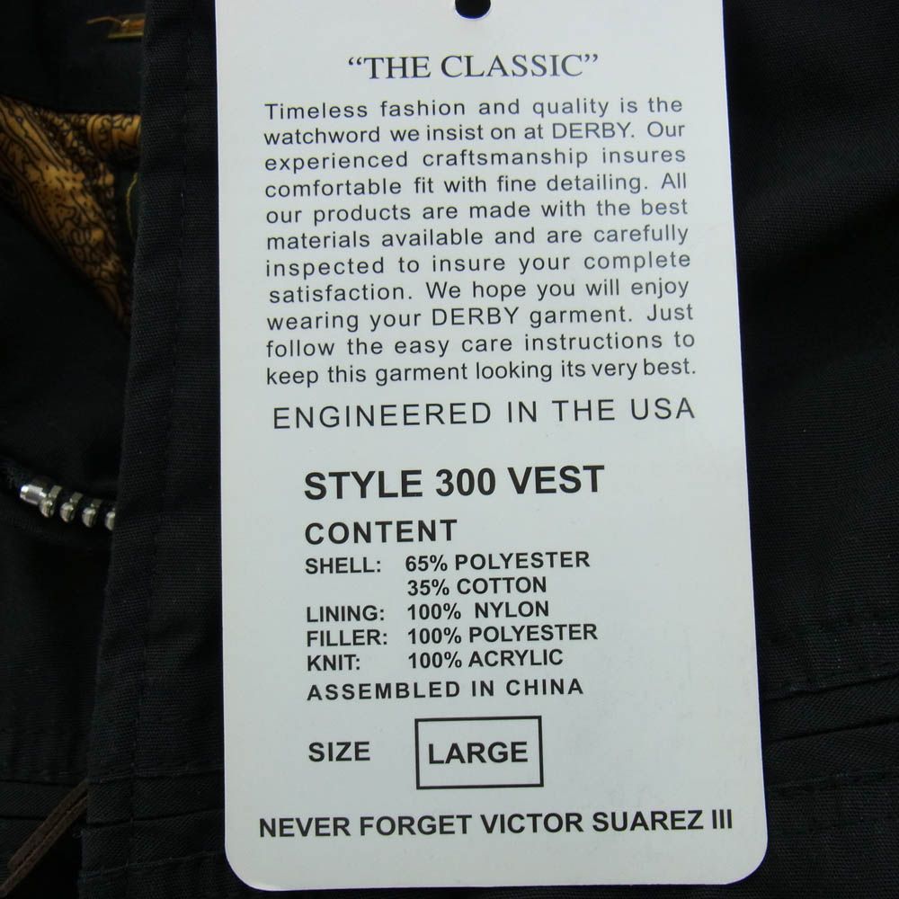 Derby of San Francisco ベスト ゴールドペイズリー 予約商品】Dorby