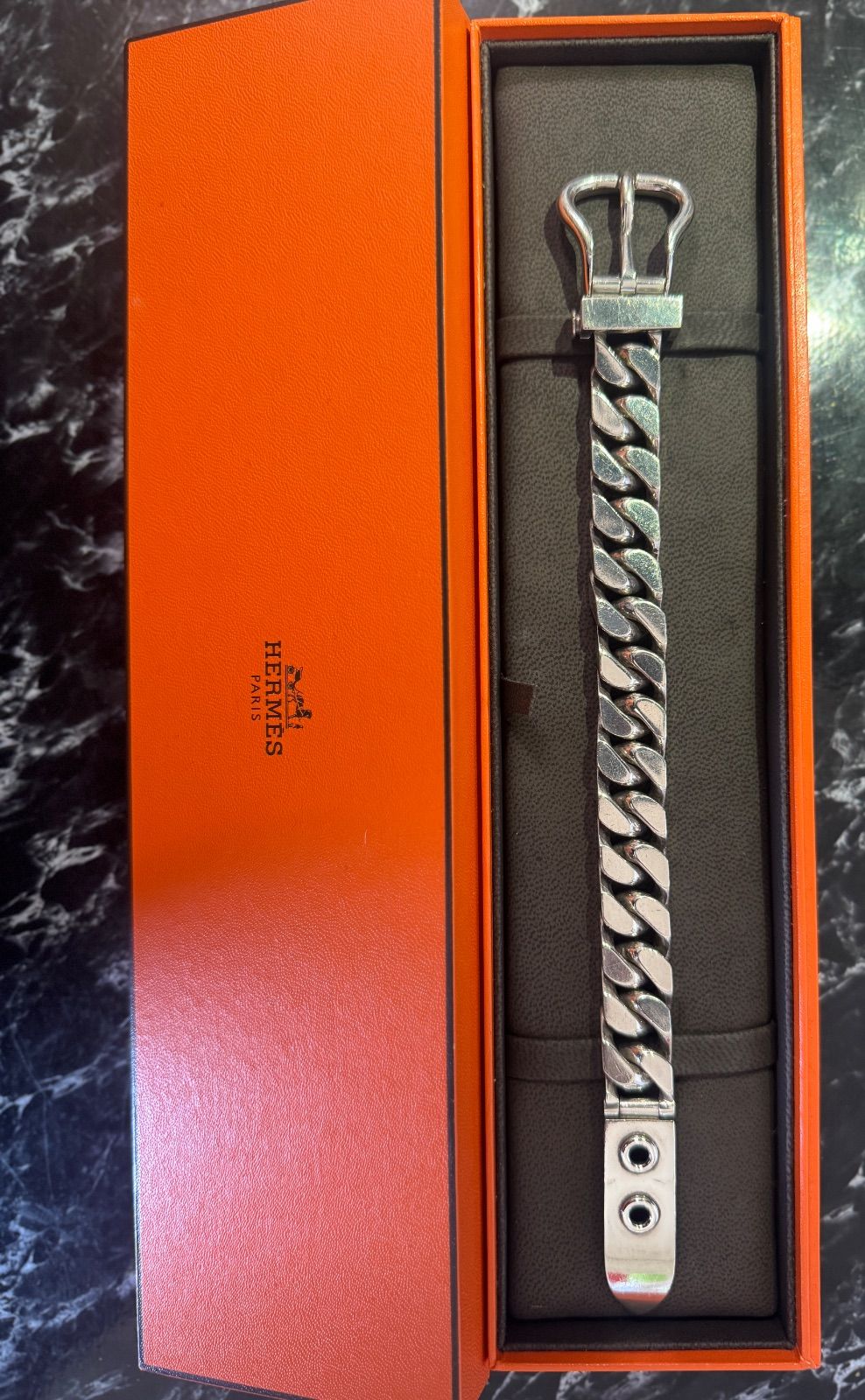 【美品】HERMES エルメス ブックルセリエ ブレスレットGM HERMES ブックルセリエ ブレスレット GM シルバー ゴールド 925