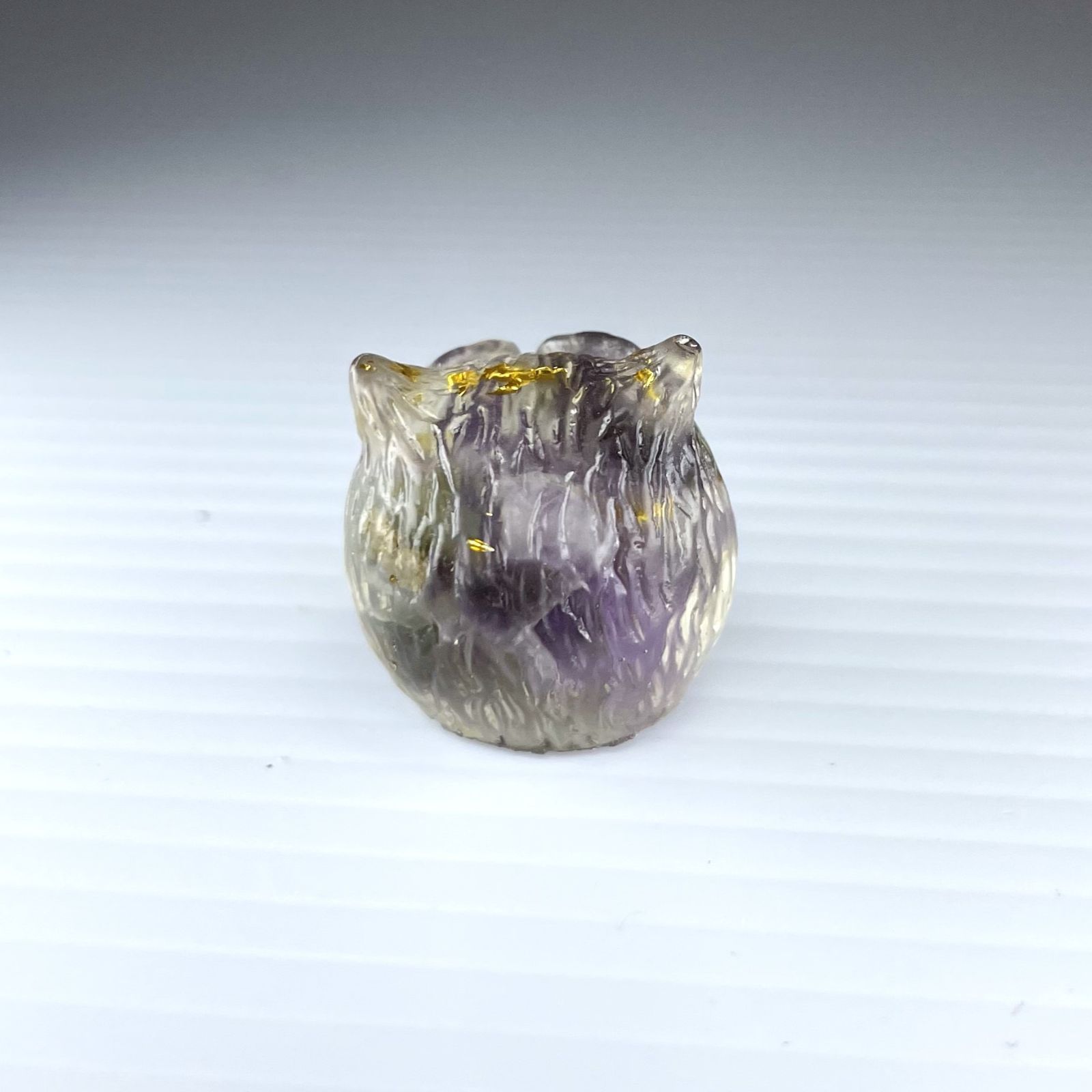 ふくろう置物アメジスト紫水晶天然石風水金運開運縁起物幸運