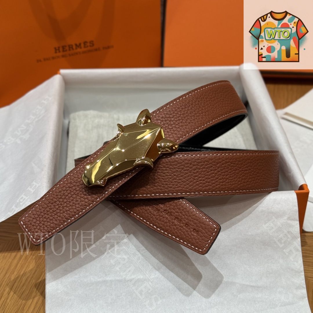 国内発送/Hermes/Yatching ベルトバックル Yachting belt buckle & Leather strap 13 mm | Hermès USA