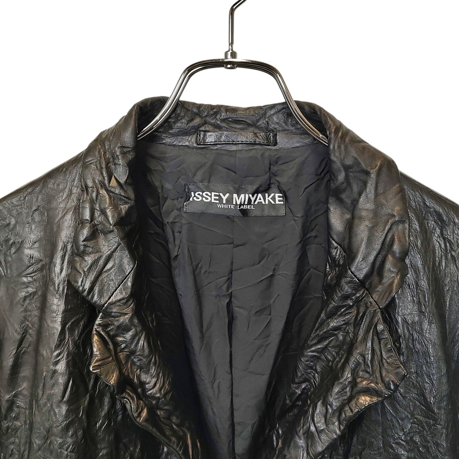 ISSEY MIYAKE WHITE LABEL シワ加工 レザー 3B ジャケット