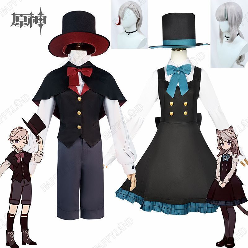 原神 Genshin リネット|リネ コスプレ衣装 ウイッグ付き 原神 げんしん ヒロイン Lynette|Lyney コスプレ衣装 コスチューム ハロウィン クリスマス 制服 大人 子供 cosplay イベント