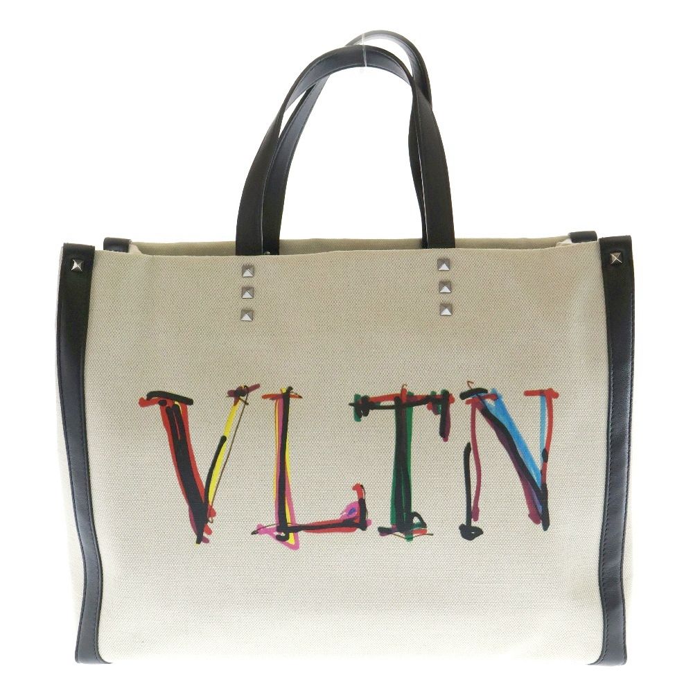 【VALENTINO】ロックスタッド キャンバスバッグ トートバッグ VALENTINO GARAVANI (ヴァレンチノガラヴァーニ) ロックスタッズ