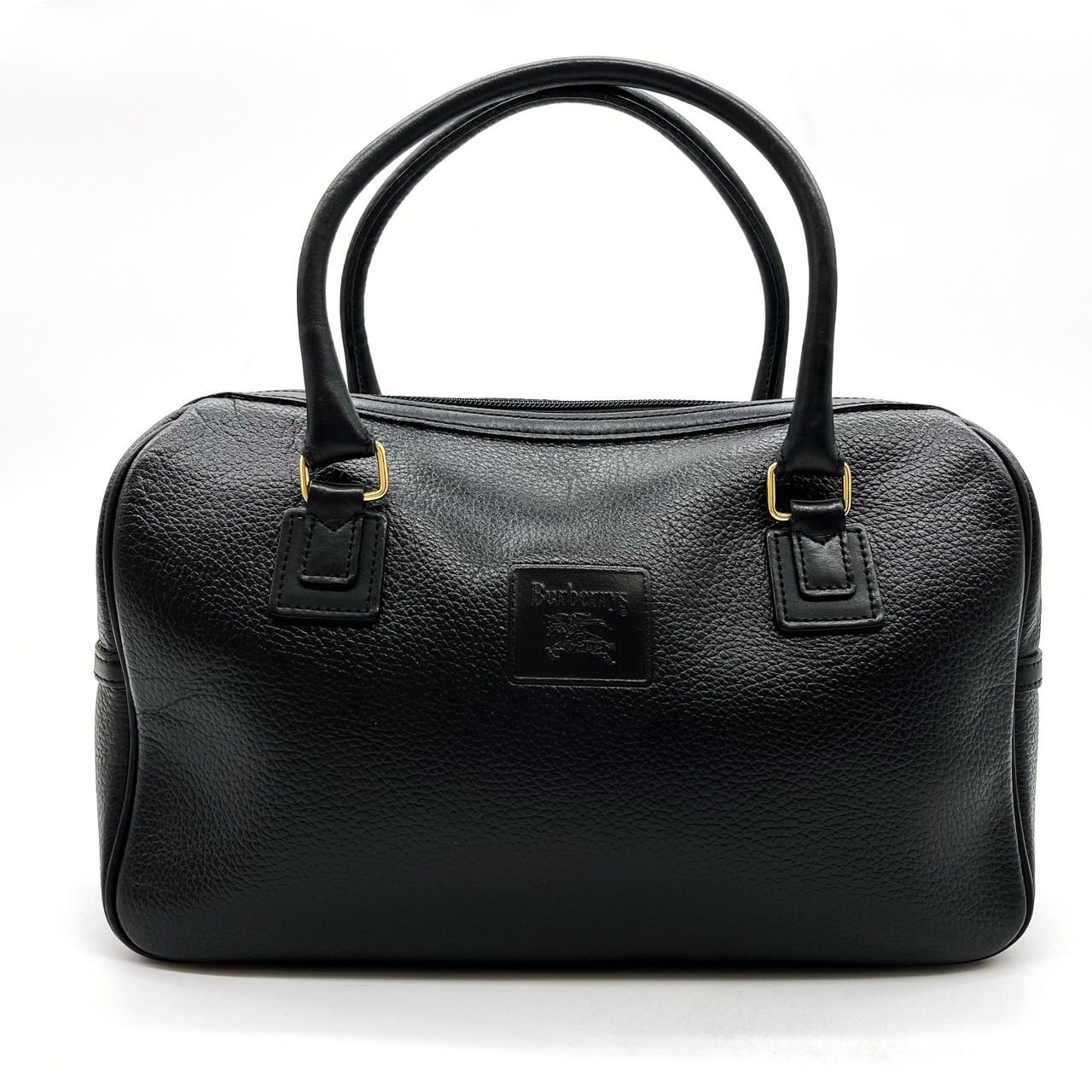【希少】バーバリー ハンドバッグ シューズバッグ レザー ノバチェック ブラック BURBERRY バーバリー ノバチェック 2WAY ハンドバッグ レザー