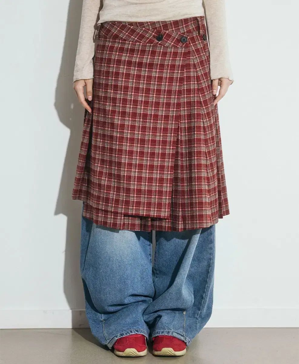 オフィッヒ oafish レイヤード チェック ラップスカート