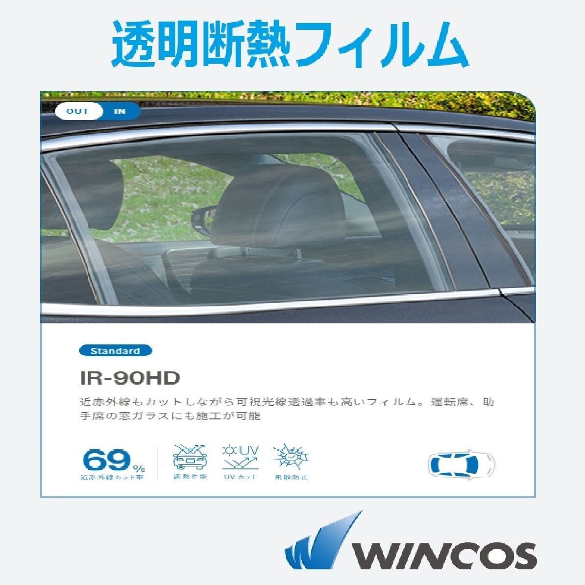 カーフィルム カット済み フロントサイド4面セット ウェイク LA700S LA710S 【可視光線透過率89％！】透明断熱フィルム 透明フィルム ドライ成型