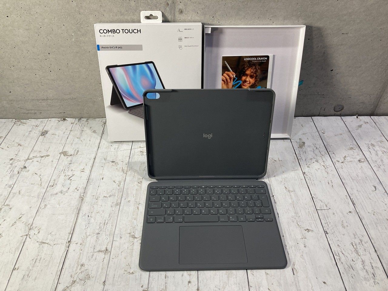 状態良好 Logicool ロジクール Combo Touch iPad air 13インチ M2 iK1277GRA キーボード付きケース オックスフォードグレー 