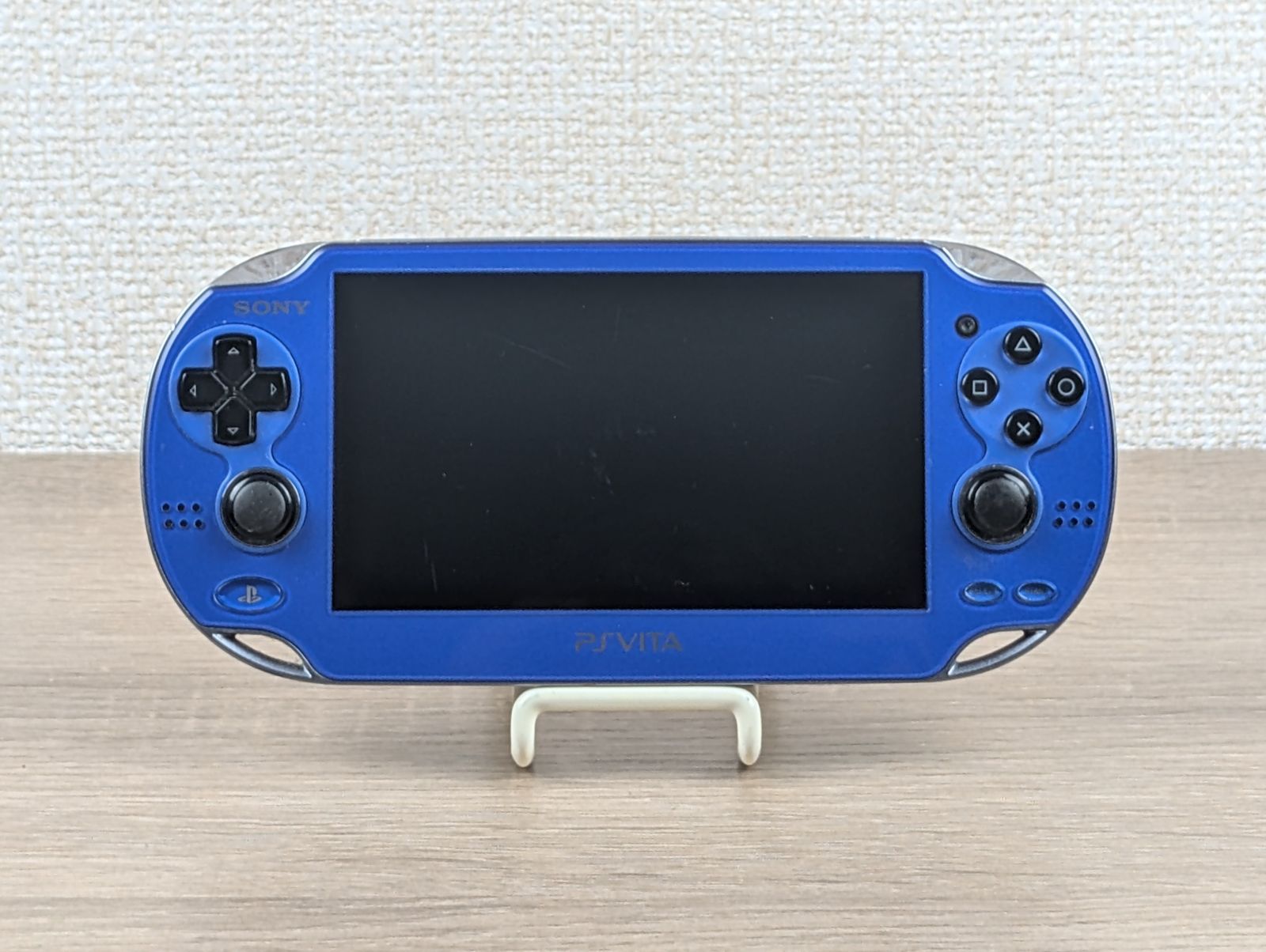 色 SONY PS Vita PCH-1000 サファイアブルー 本体 有機ELモデル すぐ遊べるセット 動作良好 保護フィルム 純正充電器付