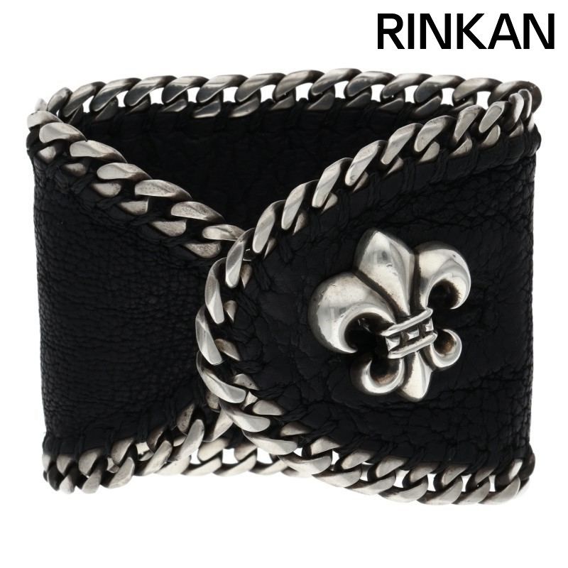 クロムハーツ LTHR PLS BSフ チェーン レザーブレスレット メンズ