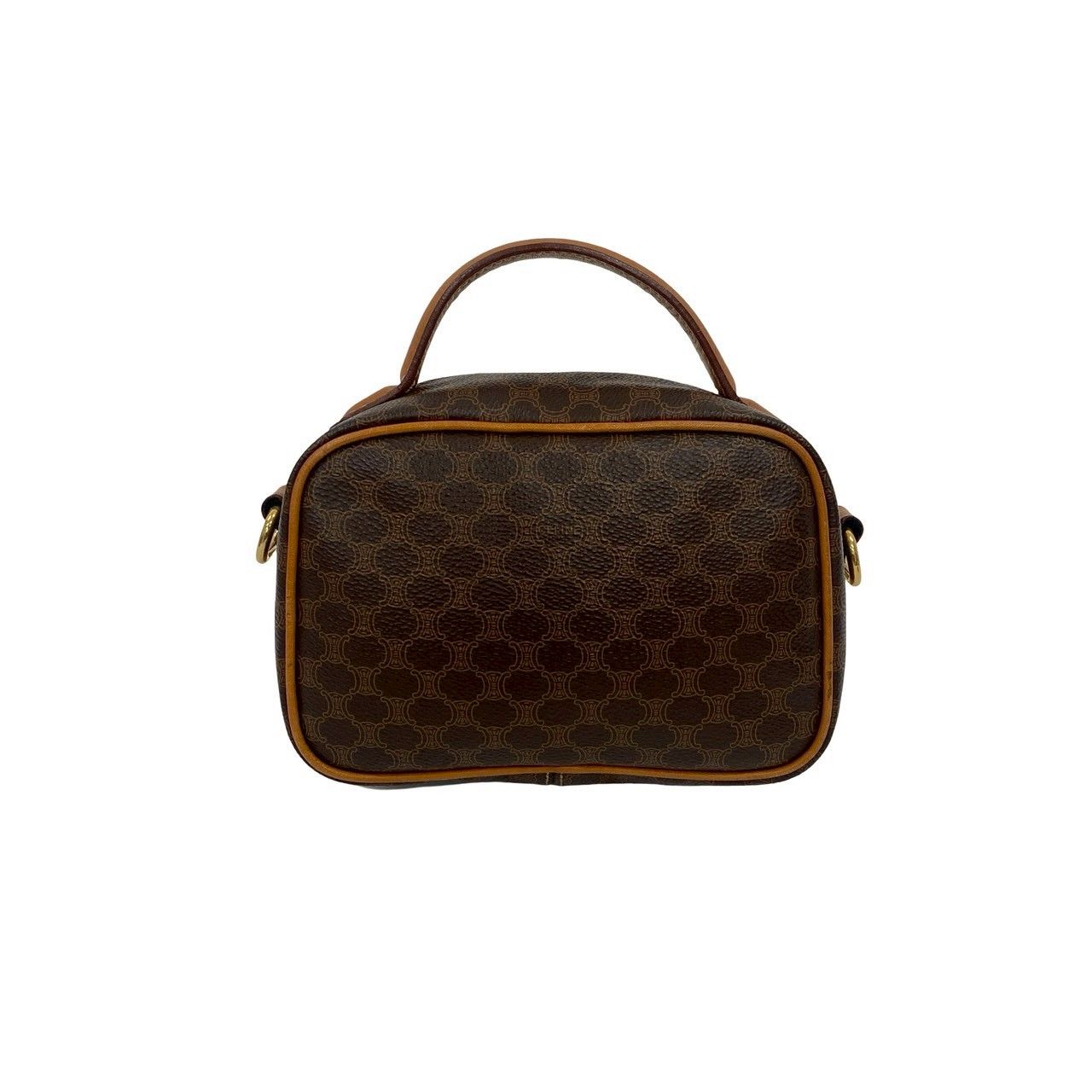 美品 ヴィンテージ CELINE レザー マカダム バケット ハンドバッグ CELINE レザー ブラウン ヴィンテージ マカダム・巾着型