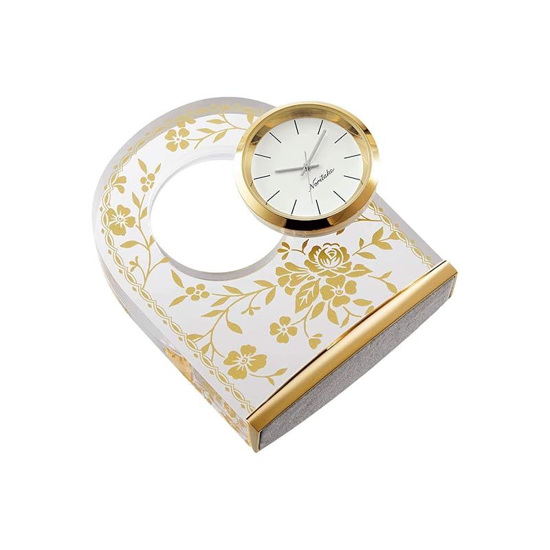 在庫限り】Noritake ノリタケ 置時計 高さ約8.5cm・幅約6.5cm・奥行き
