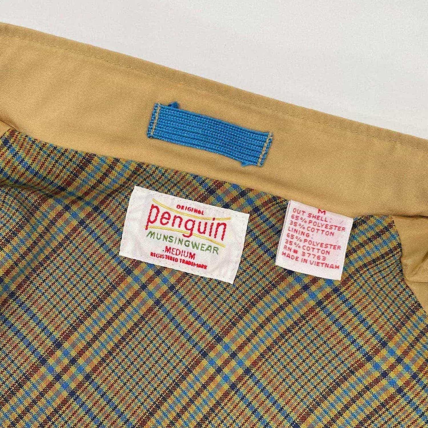 Penguin munsingwear マンシング 裏チェック スイングトップ M/ベージュ Penguin munsingwear マンシング 裏チェック スイングトップ M
