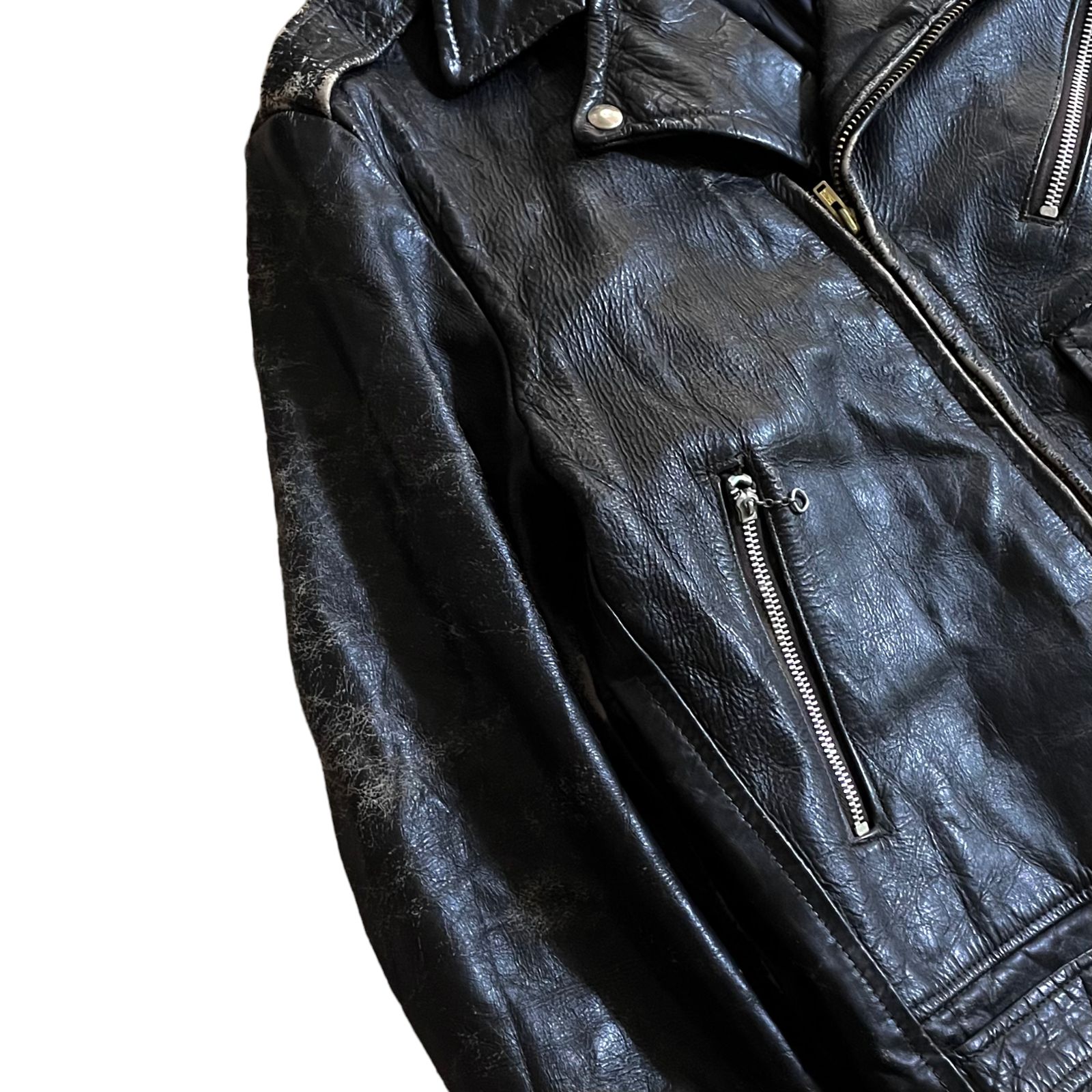 50's USA製 STEERHIDE ダブル ライダースジャケット レザー - メルカリ