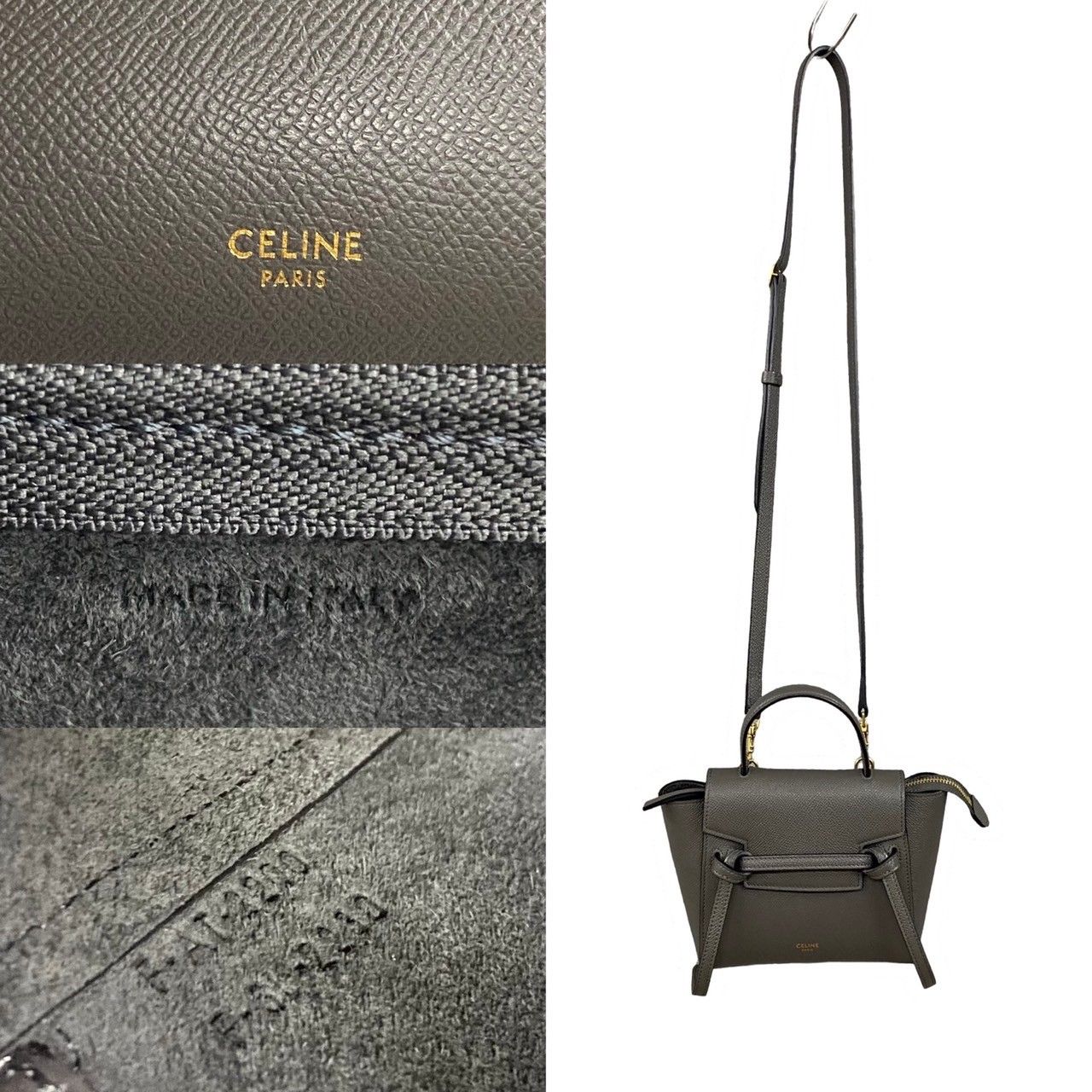 未使用保管品 保存袋付 CELINE セリーヌ ベルトバッグ ピコ ロゴ