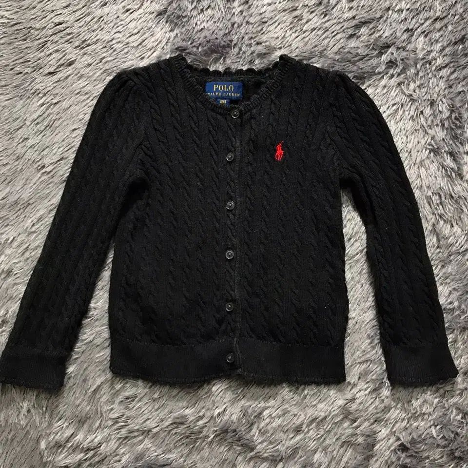 キッズ服(100cm~) 女児 3T ＃ ポロ ( POLO ) トゥイーン ケーブル カーディガン