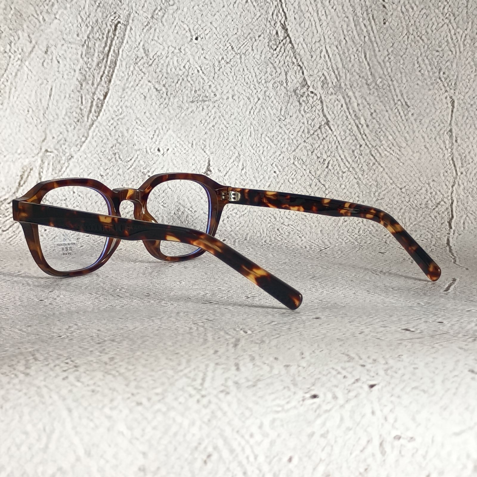 Fortivis】伊達メガネ スクエア ボストン ブラック 黒縁 知的