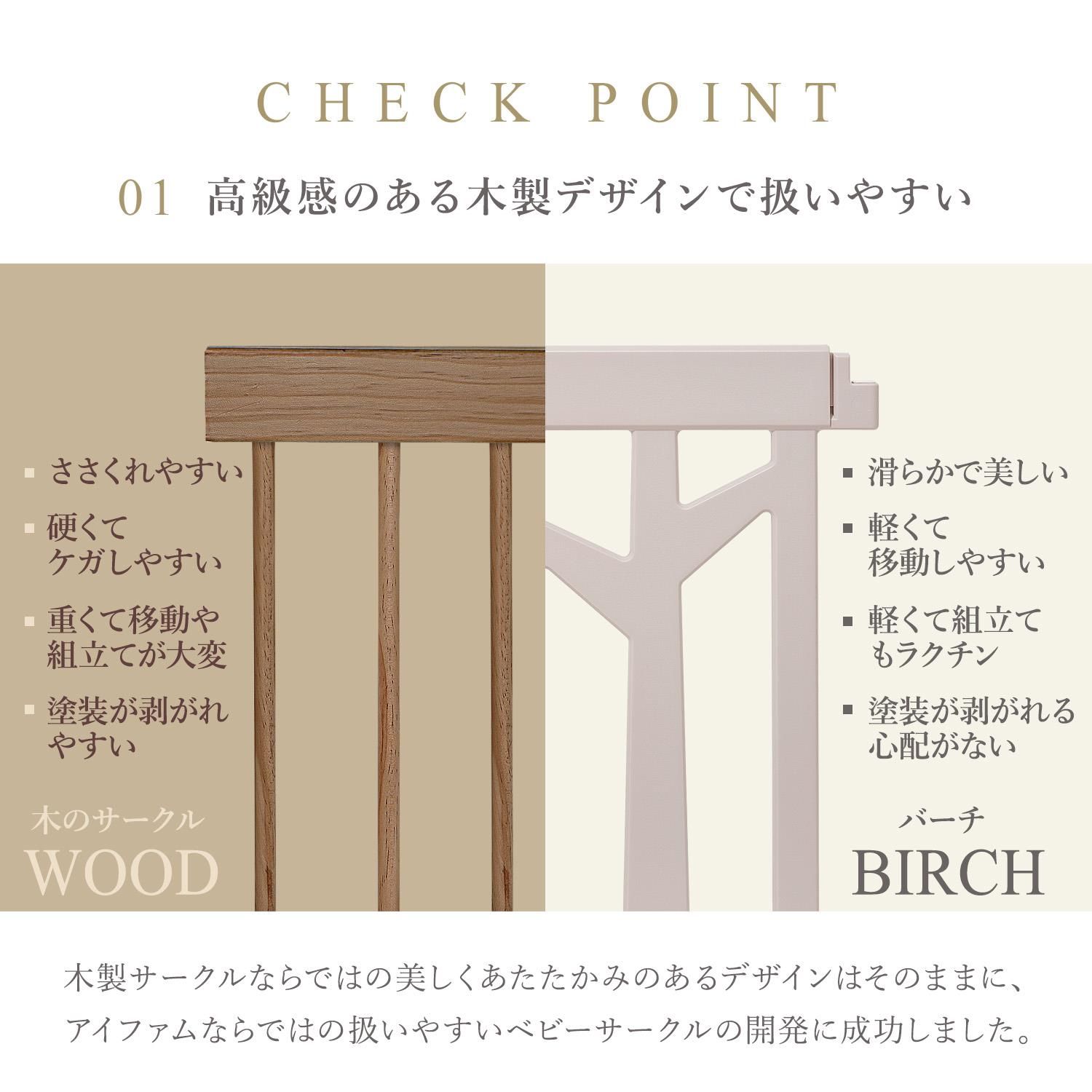 ベビーサークル扉付き12枚セット211.5cm×211.5cmベビーゲートプレイヤード木製風デザインドアつき白ホワイトベージュプラスチックおしゃれ大きいサイズハイタイプ安全ifamアイファムBIRCHバーチif120