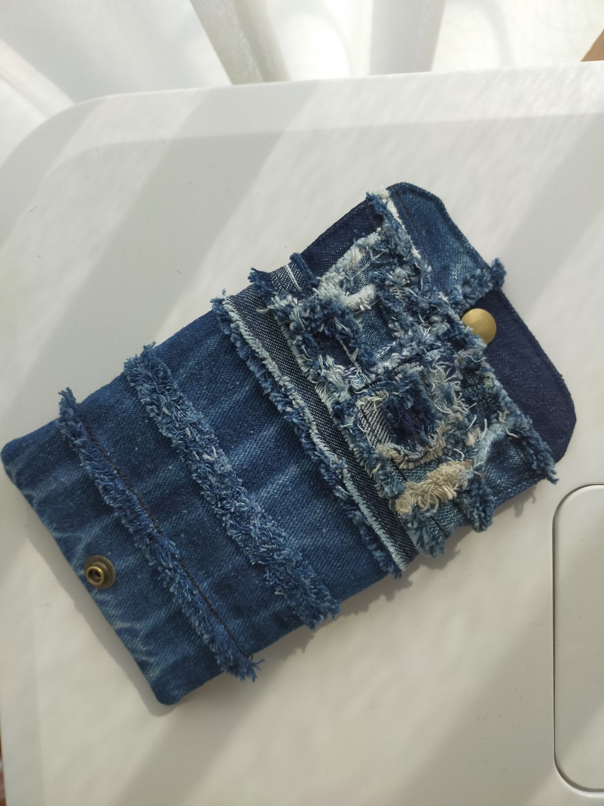 デニムリメイク カード・IC・パスケースと小銭入れ付き