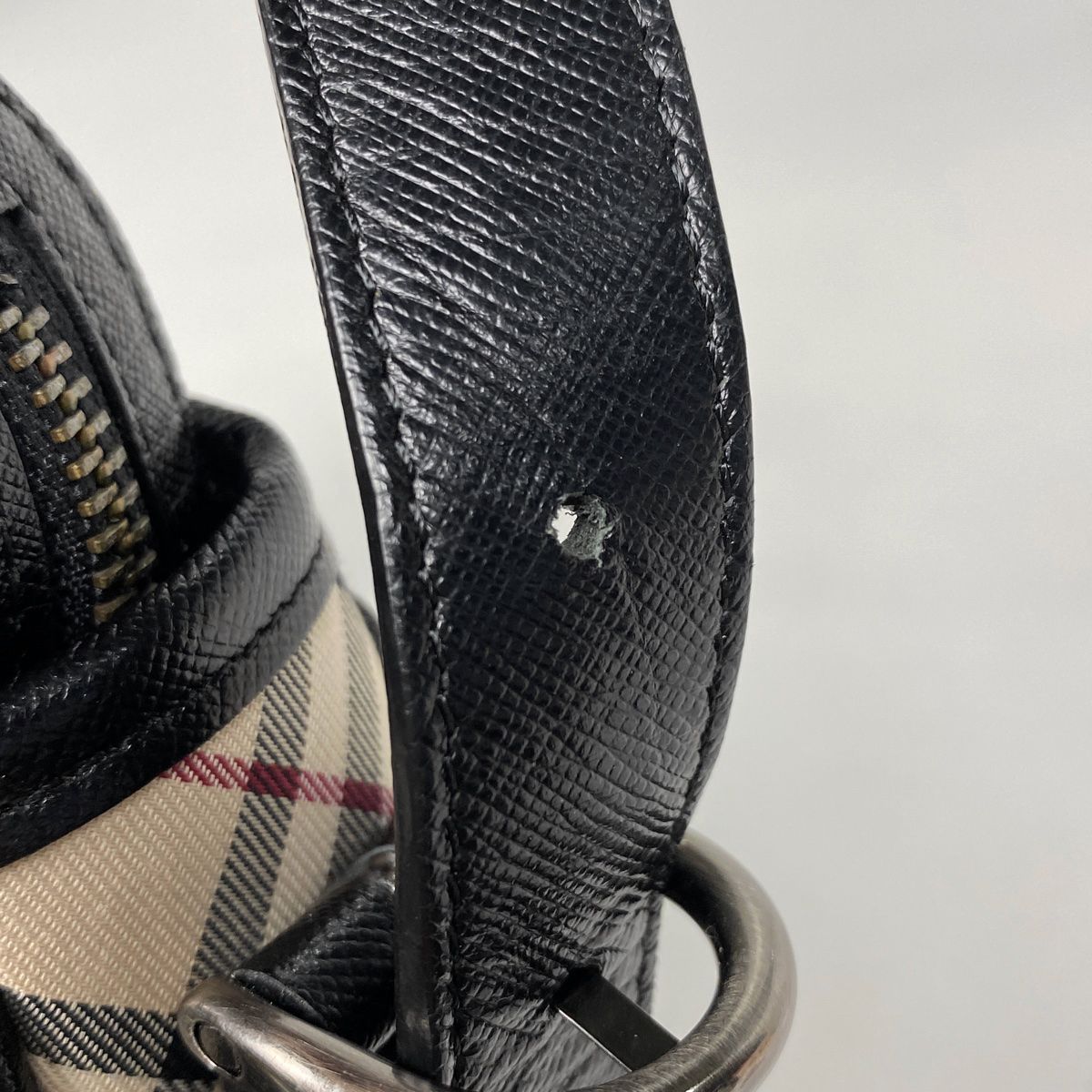 Burberry◇ショルダーバッグ◇本皮◇キャンパス◇チェック柄◇ジャガード バーバリー BURBERRY チェック柄 ショルダーバッグ ワン
