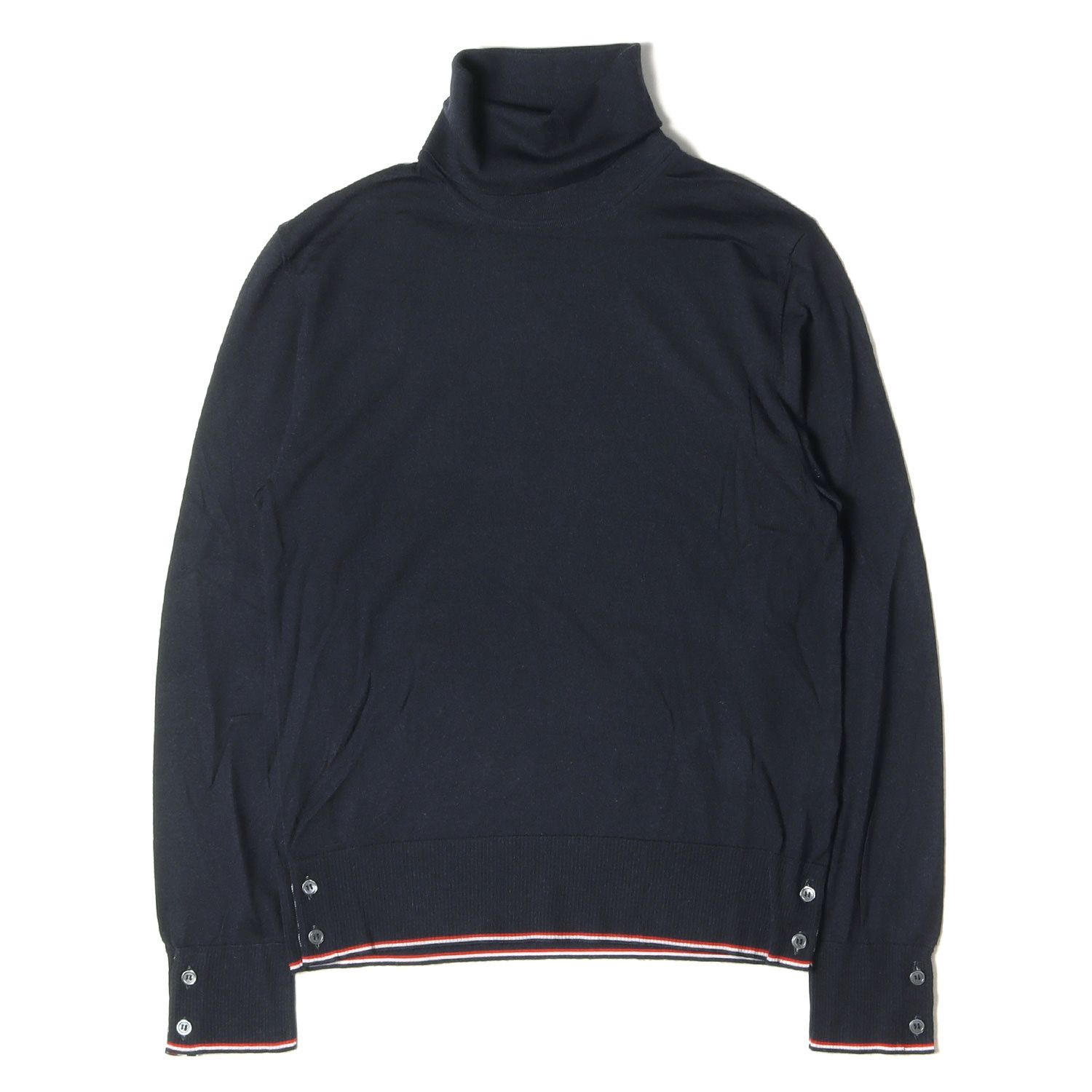 美品 THOM BROWNE トムブラウン ニット トリコロール リブ 