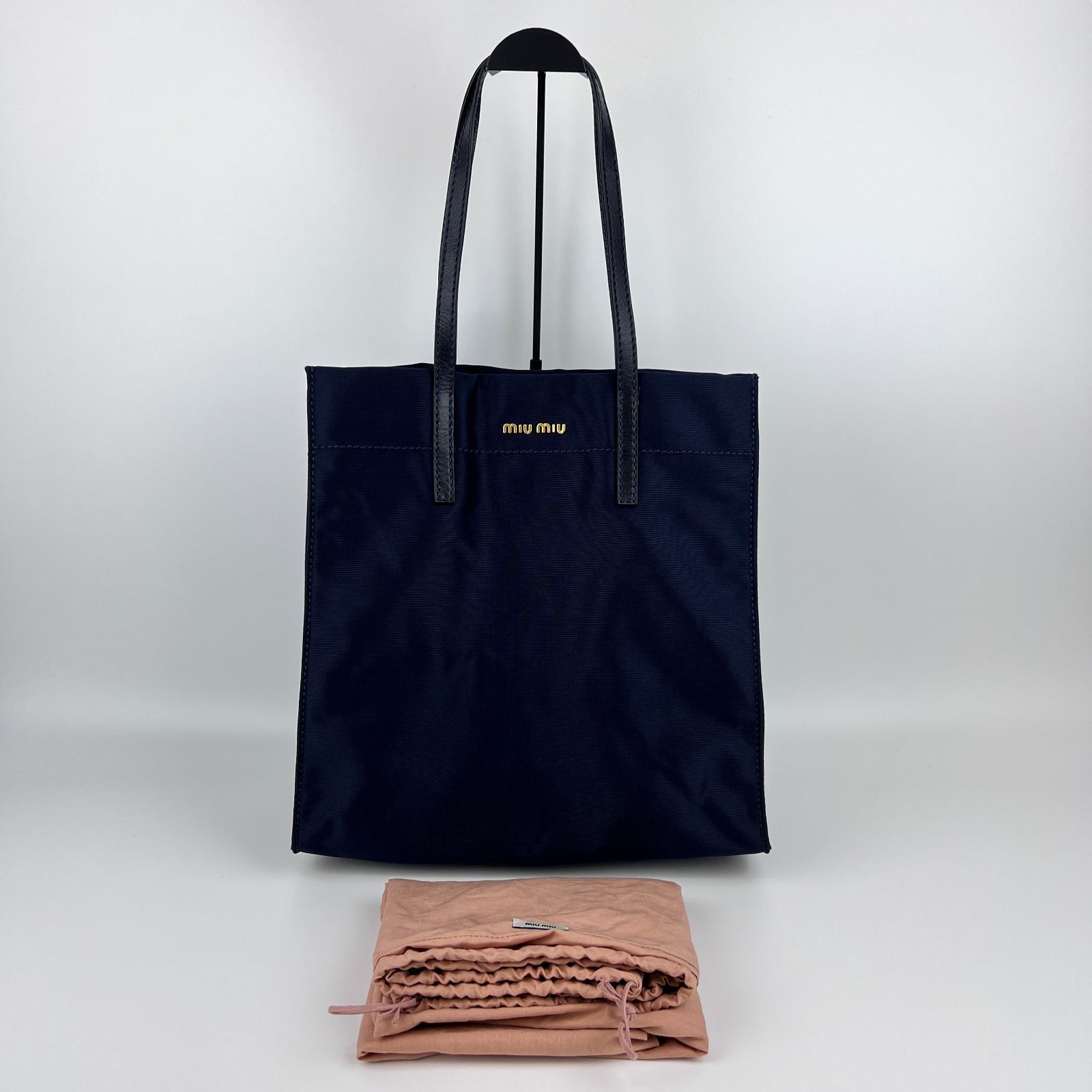 miumiu★ミュウミュウ★ナイロンバッグ★ヴィンテージ 中古】miumiu ミュウミュウ トートバッグ ネイビー ナイロン