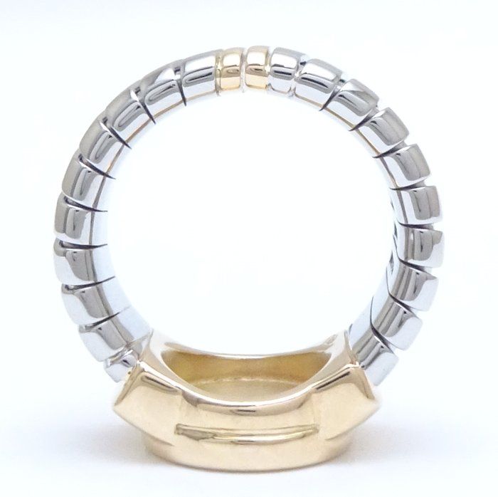 Q2655 ブルガリ #50.5 10号 オニキス トゥボガスリング指輪