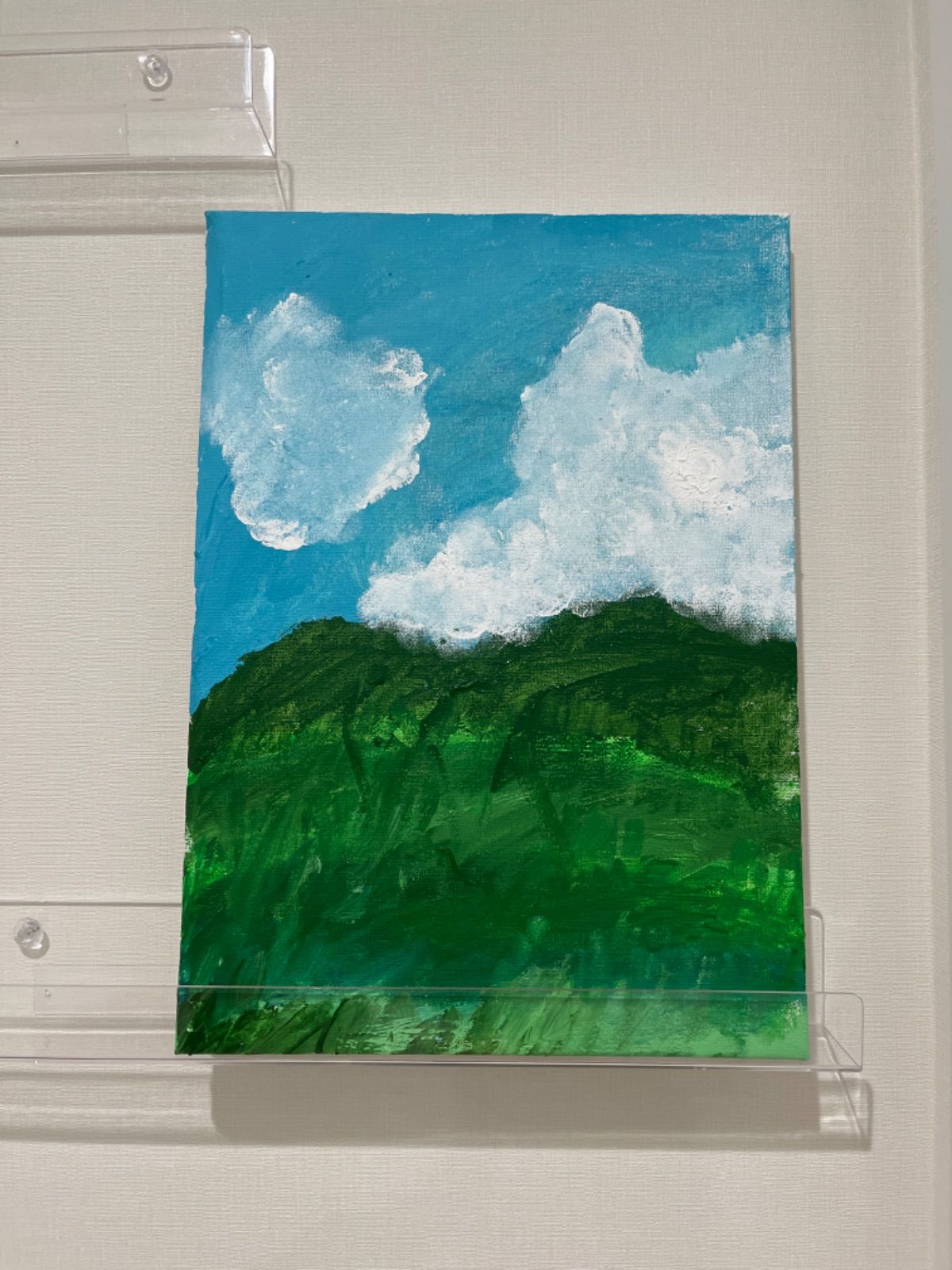 キャンバスアート アクリル絵の具 風景画 こどもの絵 - メルカリ
