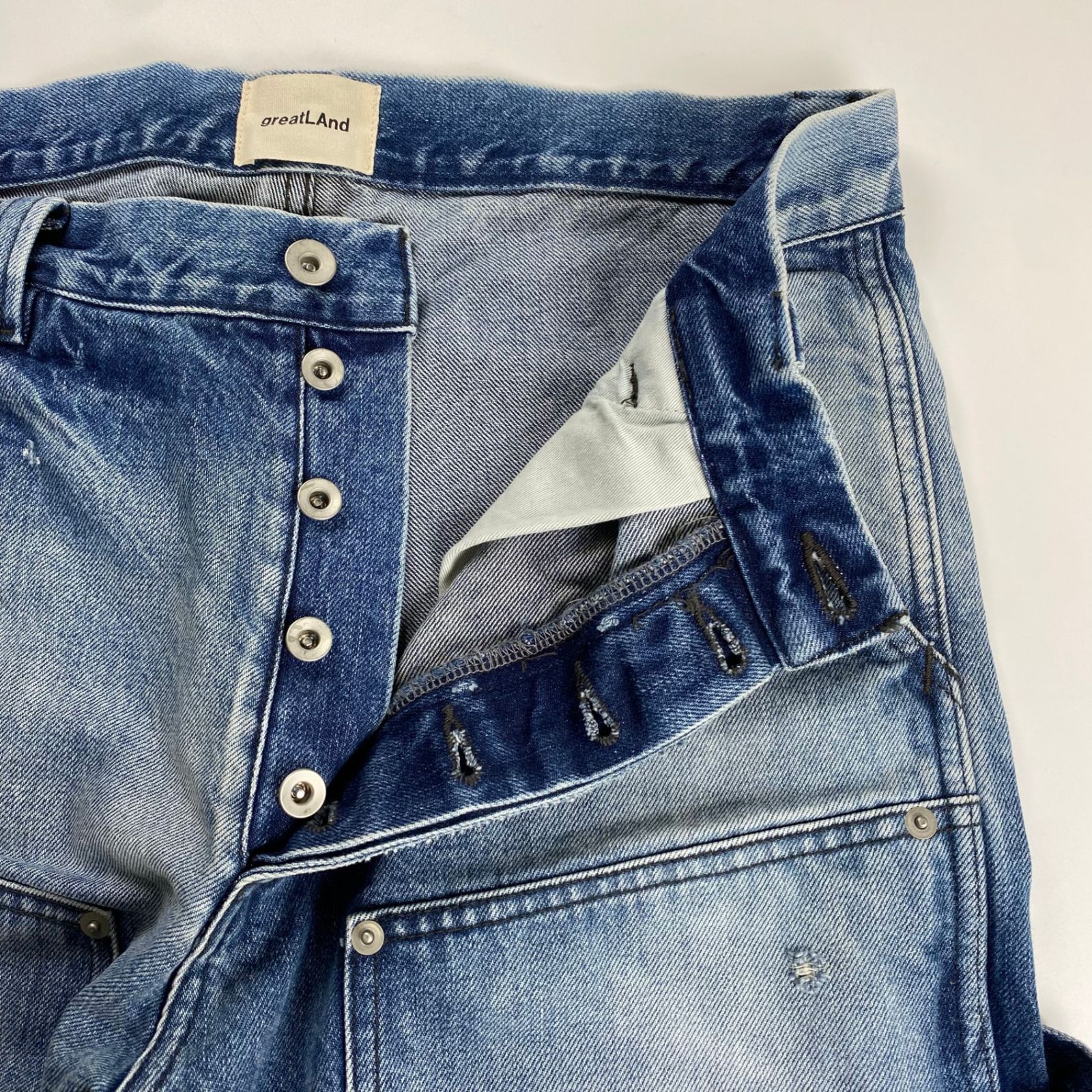 greatLAnd ORIGINAL / BAD BOY DOUBLE FRONT DENIM ダメージ デニム