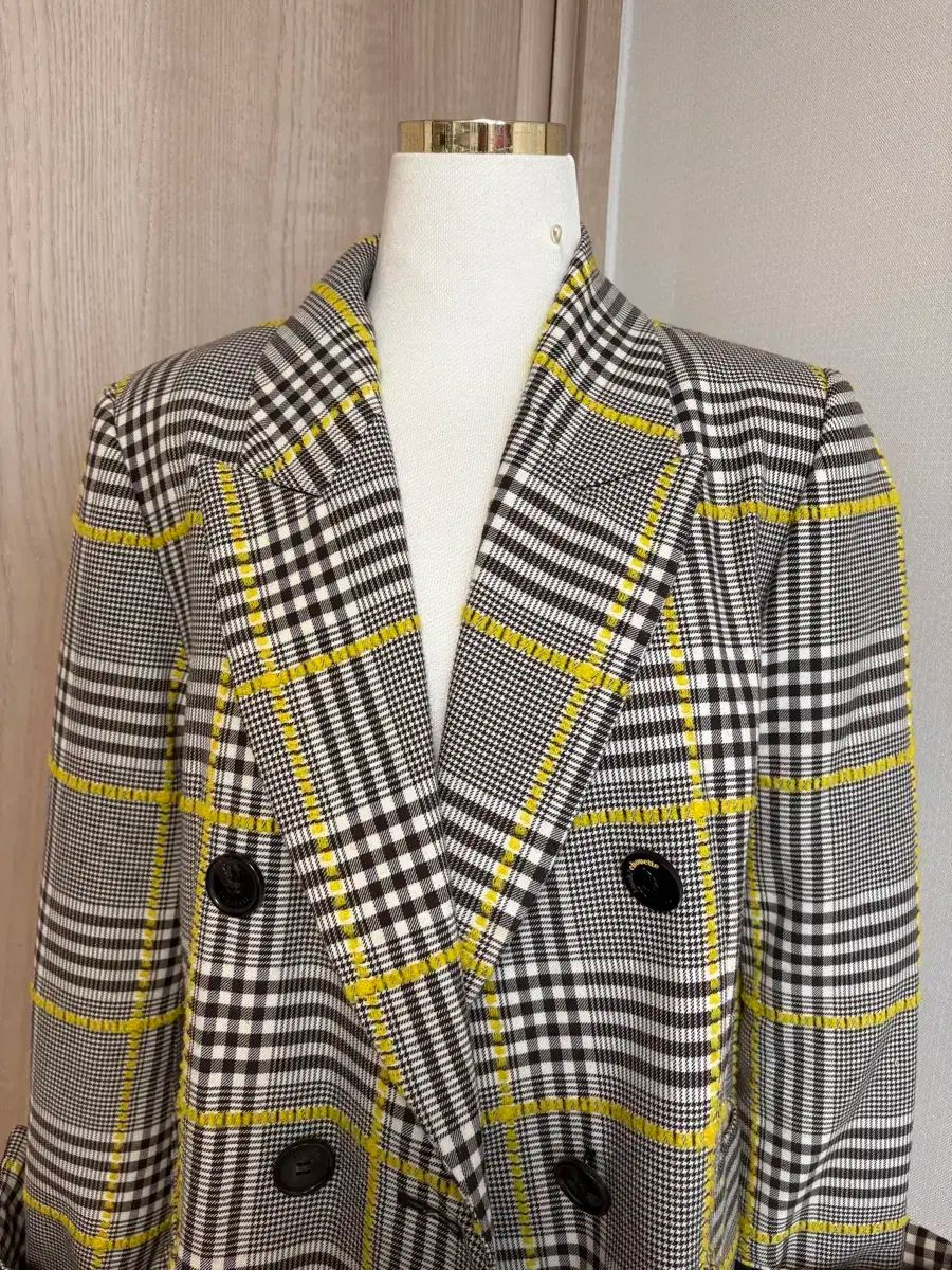 LUCKY CHOUETTE ラッキーシュエトゥ バックスリット CHECK ダブルジャケット