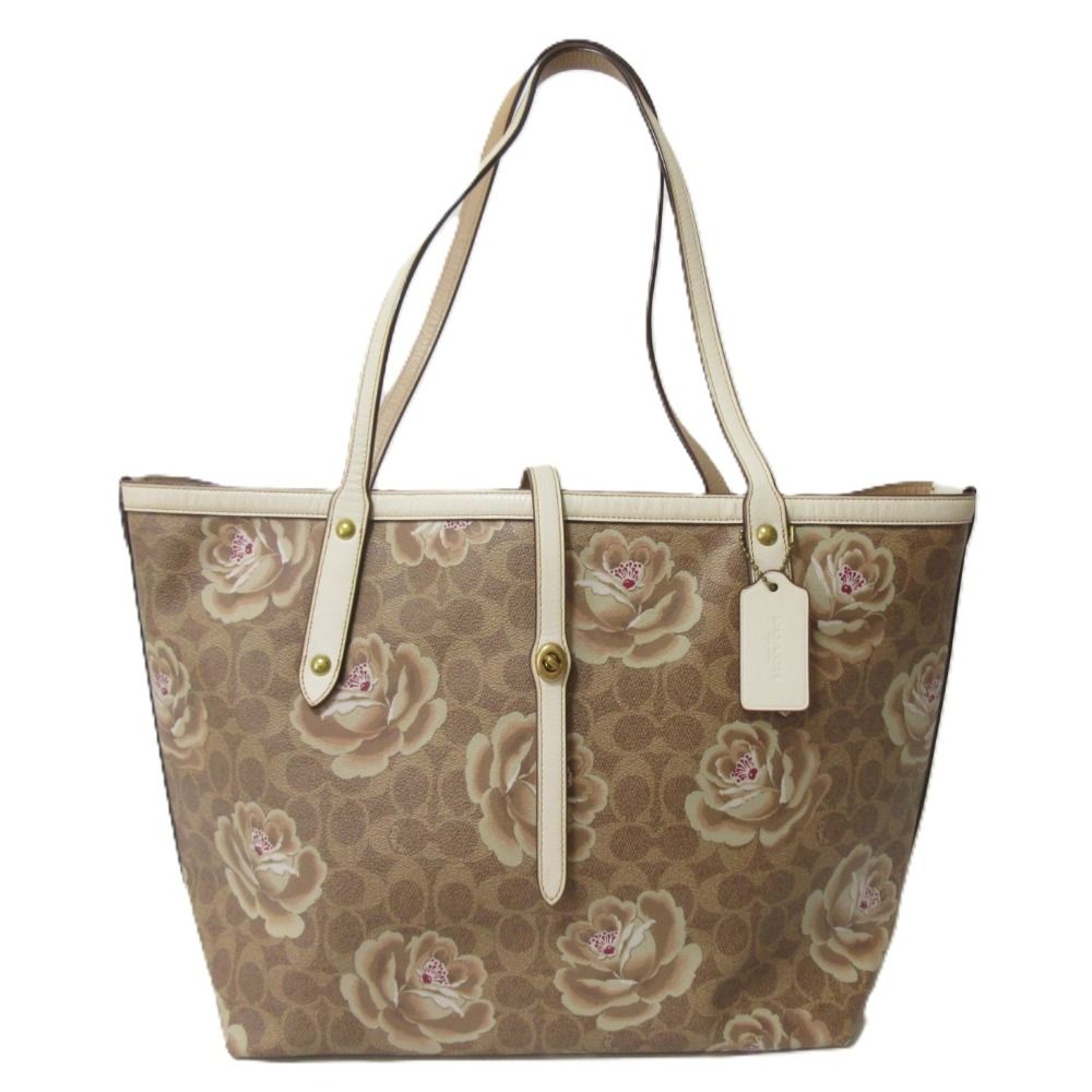 【新品・正規品保証】コーチ　トートバッグ　シグニチャー　ローズプリント　 新作コーチ レディース トートーバッグシグネチャー ローズ プリント