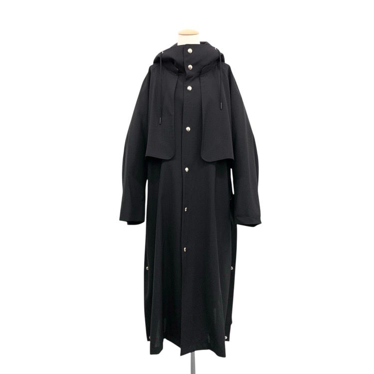 THE RERACS ザ リラクス HIGH TWIST TROPICAL GANSHIN HOODED CAPE COAT 3WAYフーデットケープコート ダークネイビー 21FW-RECT-300L-J