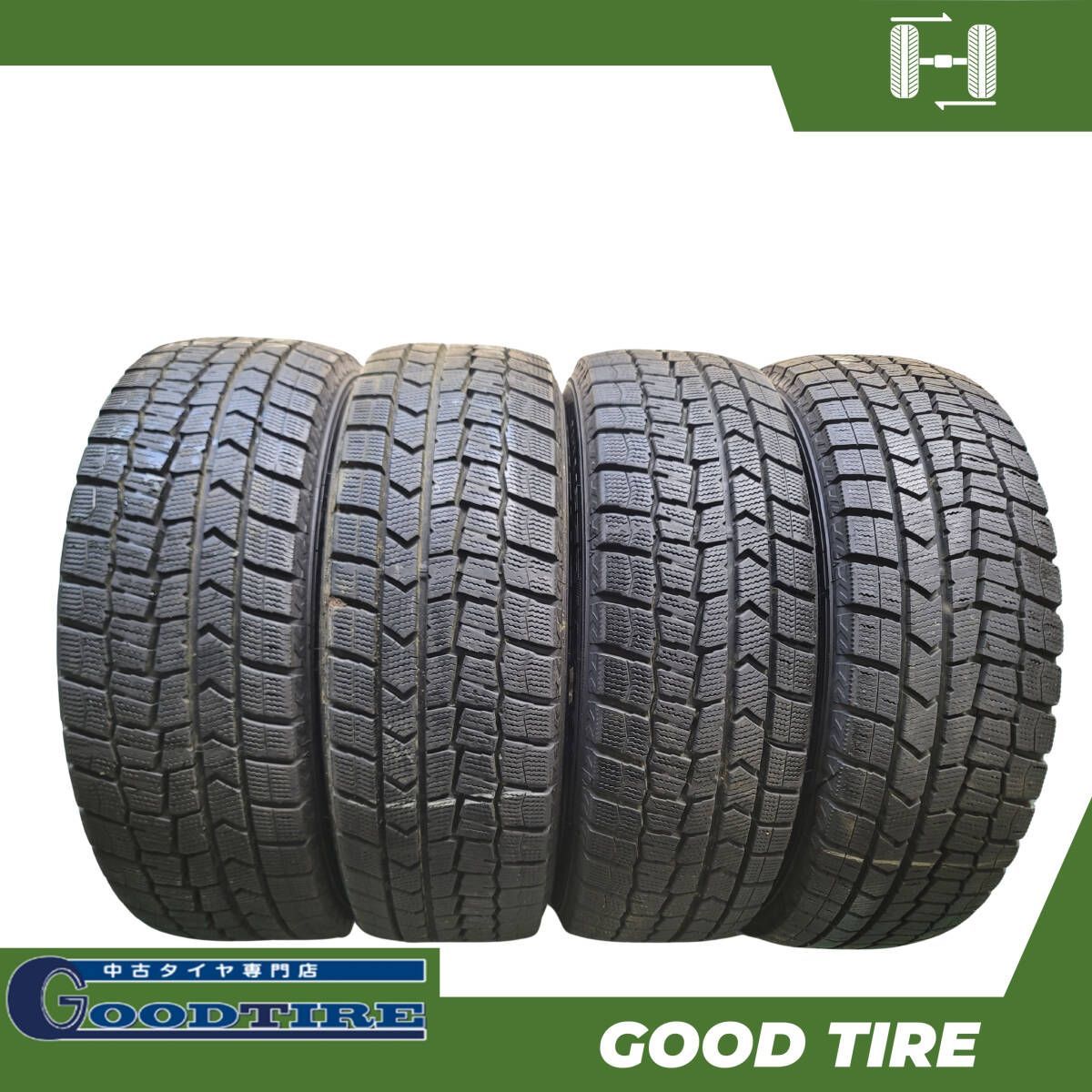 製 185 60R15 ダンロップ WINTER MAXX 02 4本 冬用 8分山 タイヤ アクア フィット シエンタ 6648