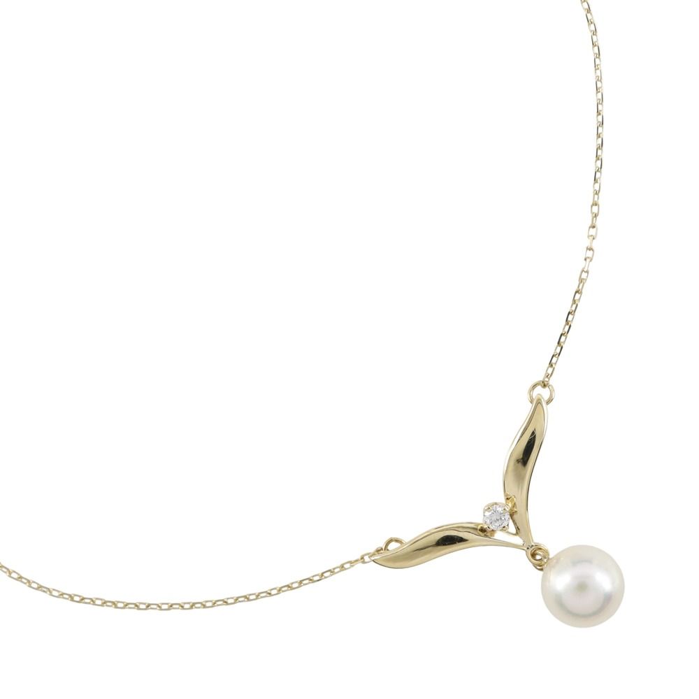 MIKIMOTO 真珠 K18 ネックレス7.2ミリ MIKIMOTO】ミキモト 真珠 7.2mm K18イエローゴールド×パール