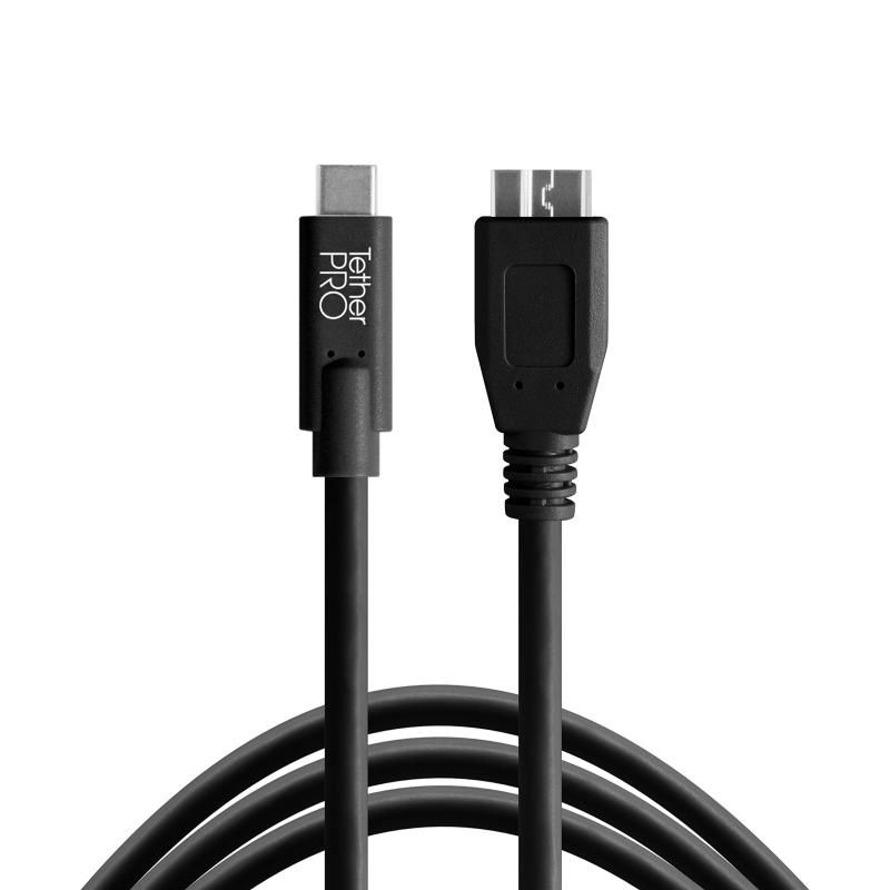 TetherTools テザーツールズ TetherPro USB-C to 3.0 Micro-B 15 4.6m BLK CUC3315-BLK