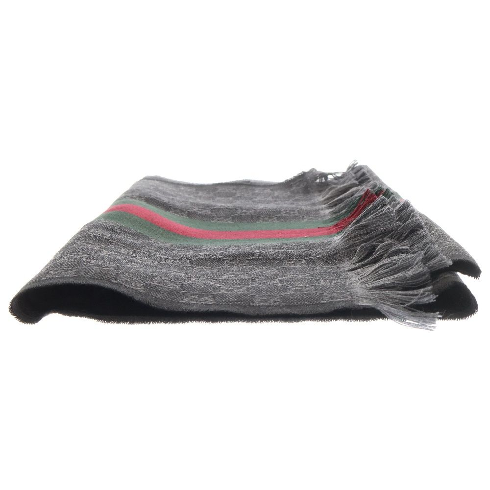 GUCCI (グッチ) シェリーライン GG総柄 シルク混 ウールマフラー