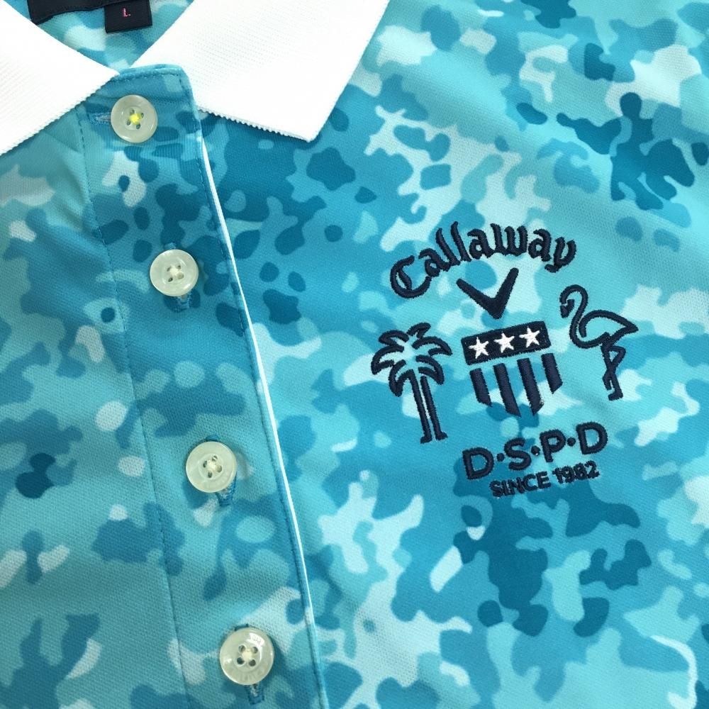 Callaway - 未使用級✨ キャロウェイ ワンピース GOLF ゴルフ Lサイズ 総柄 ネイビー Callaway キャロウェイ ゴルフ レディース フラワープリント半袖