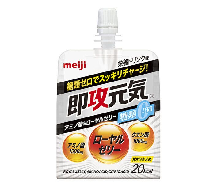明治 即攻元気ゼリー アミノ酸-ローヤルゼリー 糖類0 栄養ドリンク味 180gパウチ×36本入× 2ケース ｜ スポーツ エネルギー 栄養
