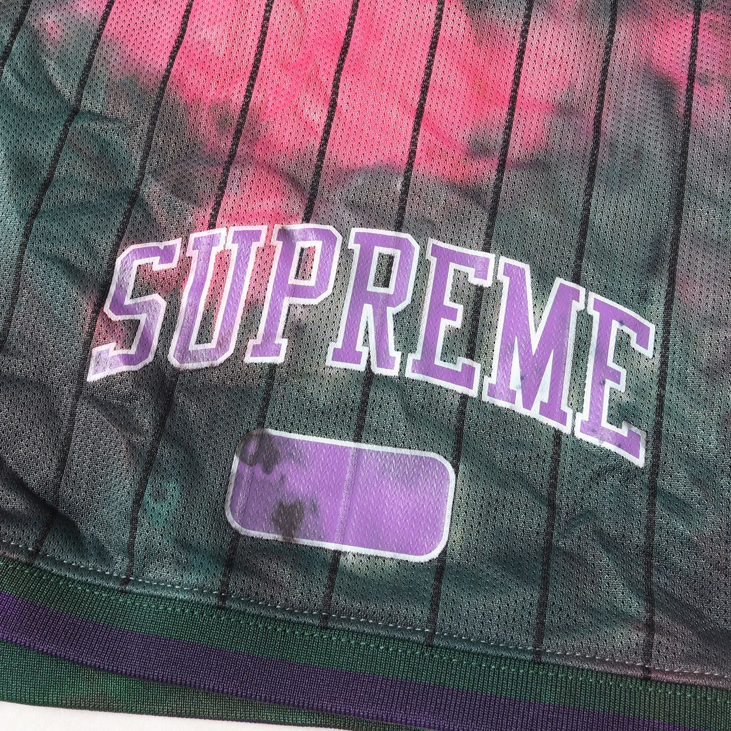 美品 Supreme シュプリーム パンツ サイズ:L タイダイ染め メッシュ バスケットボール ショーツ Dyed Basketball Short  20AW グリーン×ピンク系 ボトムス ショートパンツ バスパン ブランド