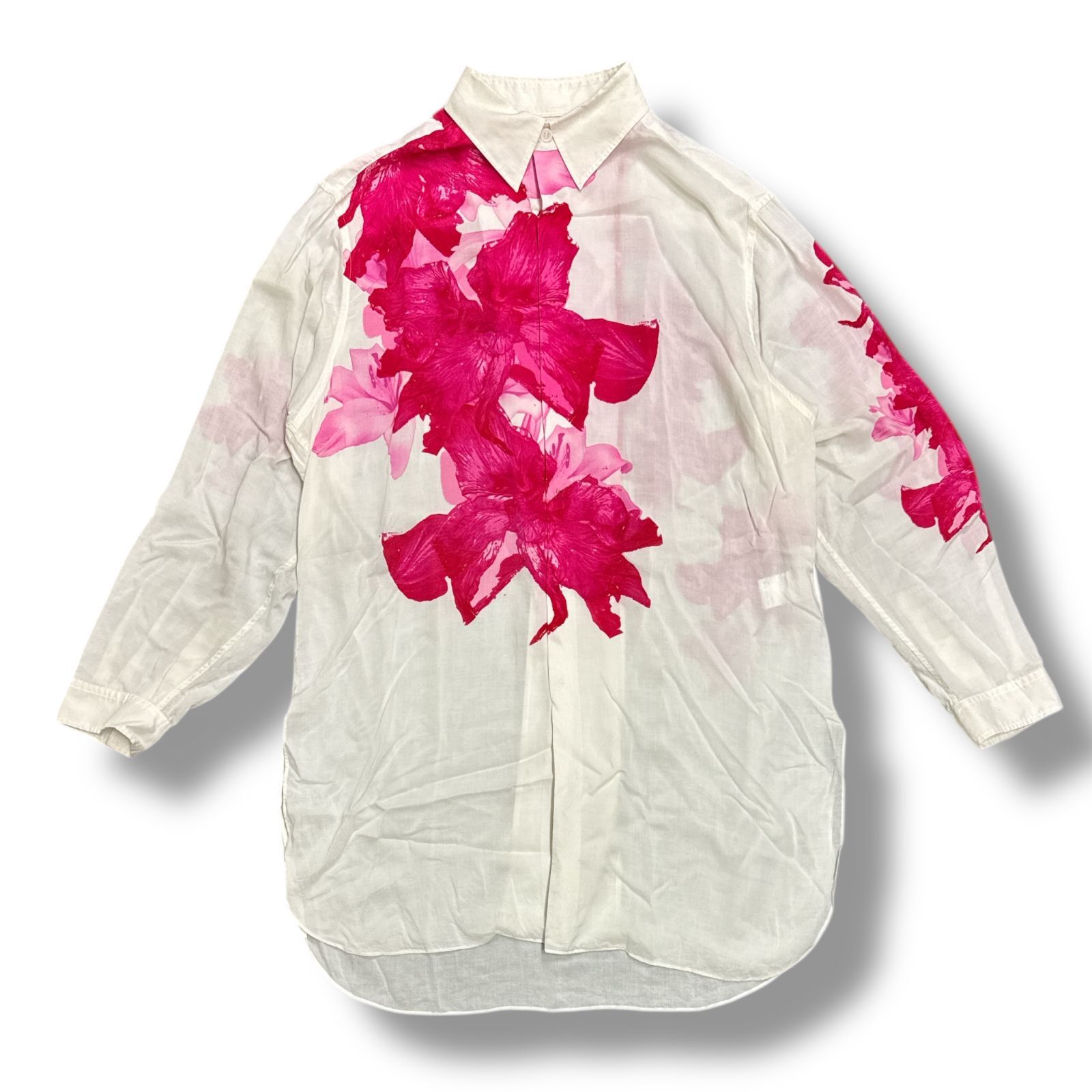 ヨウジヤマモト セルロースシャツ Yohji Yamamoto pour homme CELLULOSE PINK FLOWER DESIGNED