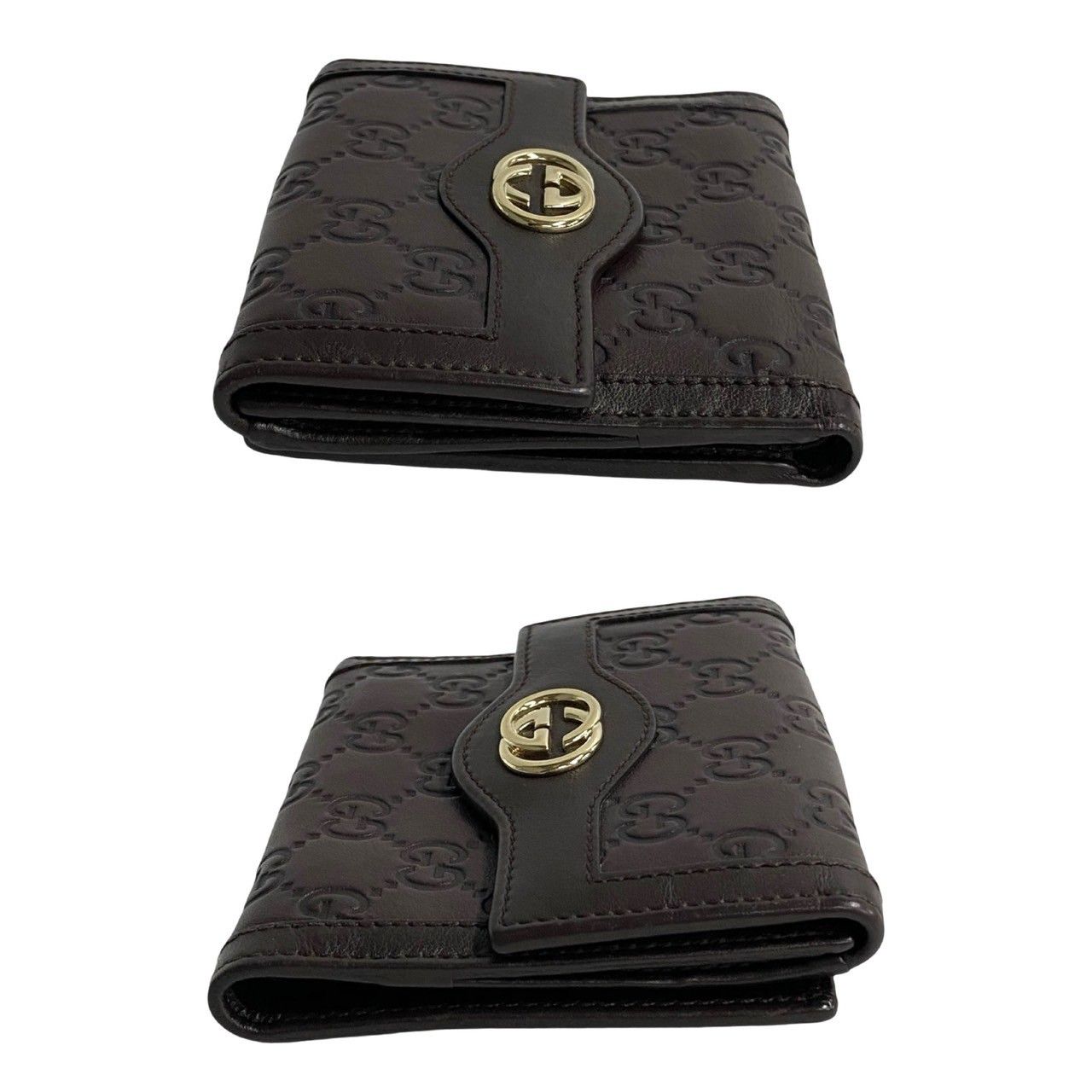 極 美品 希少品 GUCCI グッチ シマ GG ロゴ 金具 エンボス