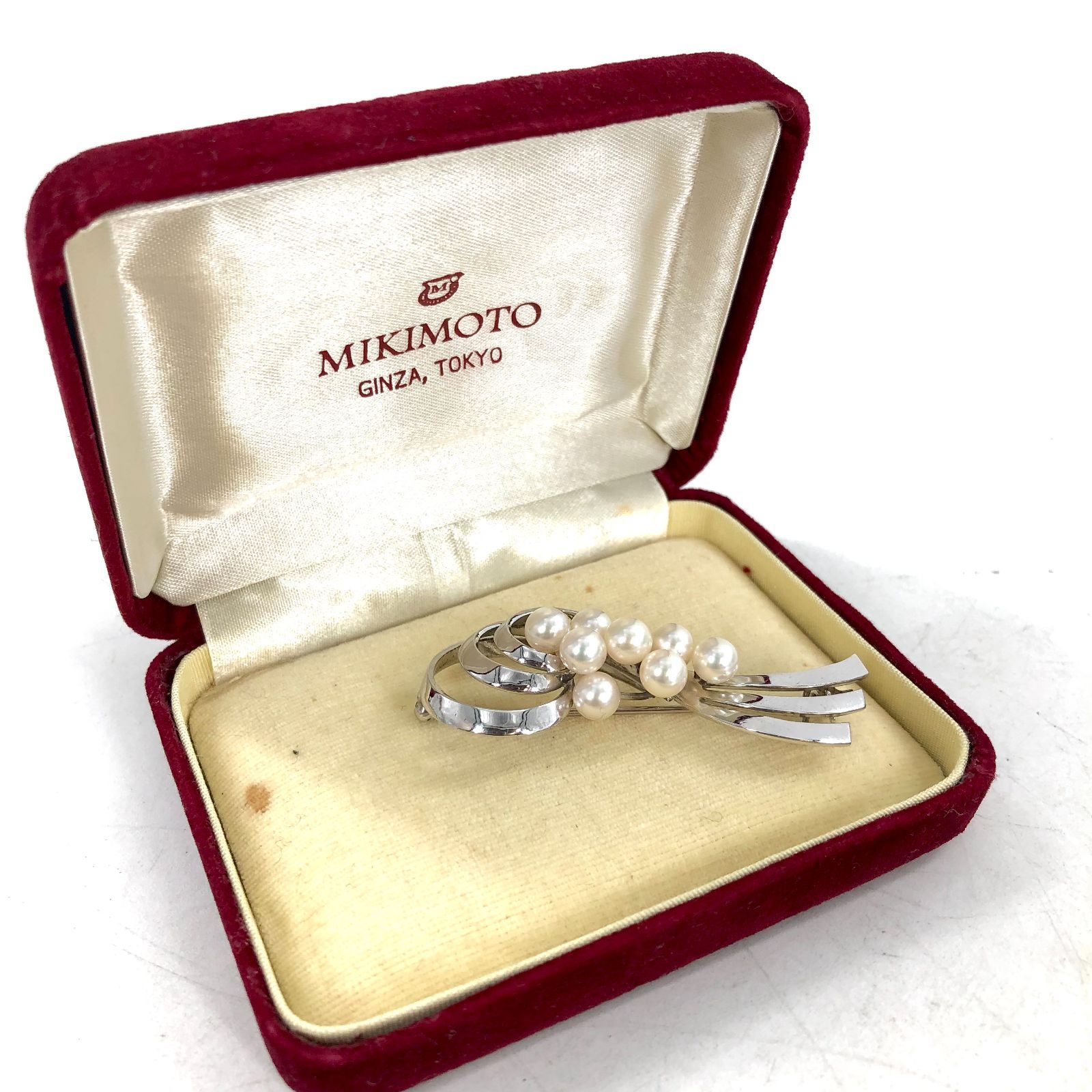MIKIMOTO ミキモト パール ブローチ シルバー パール 5.5mm MIKIMOTO ミキモト パール ブローチ シルバー パール 5.5mm