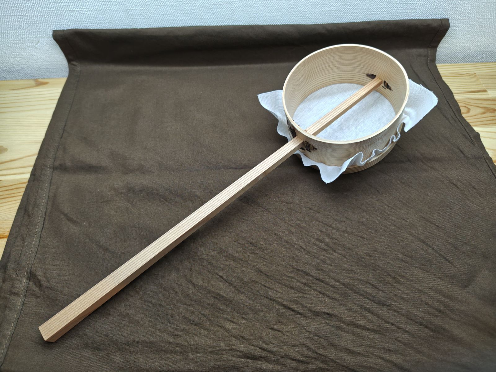 逢絢亭・新品】茶道具 水屋道具 節約 水漉杓 布付き 木地