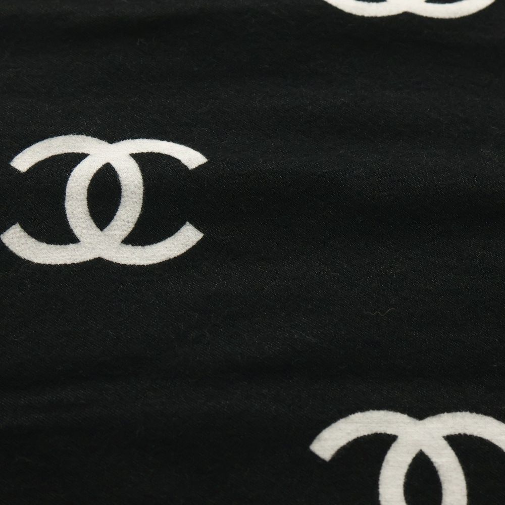 CHANEL シャネル ココマーク リバーシブル マフラー ストール ブラック×グレー