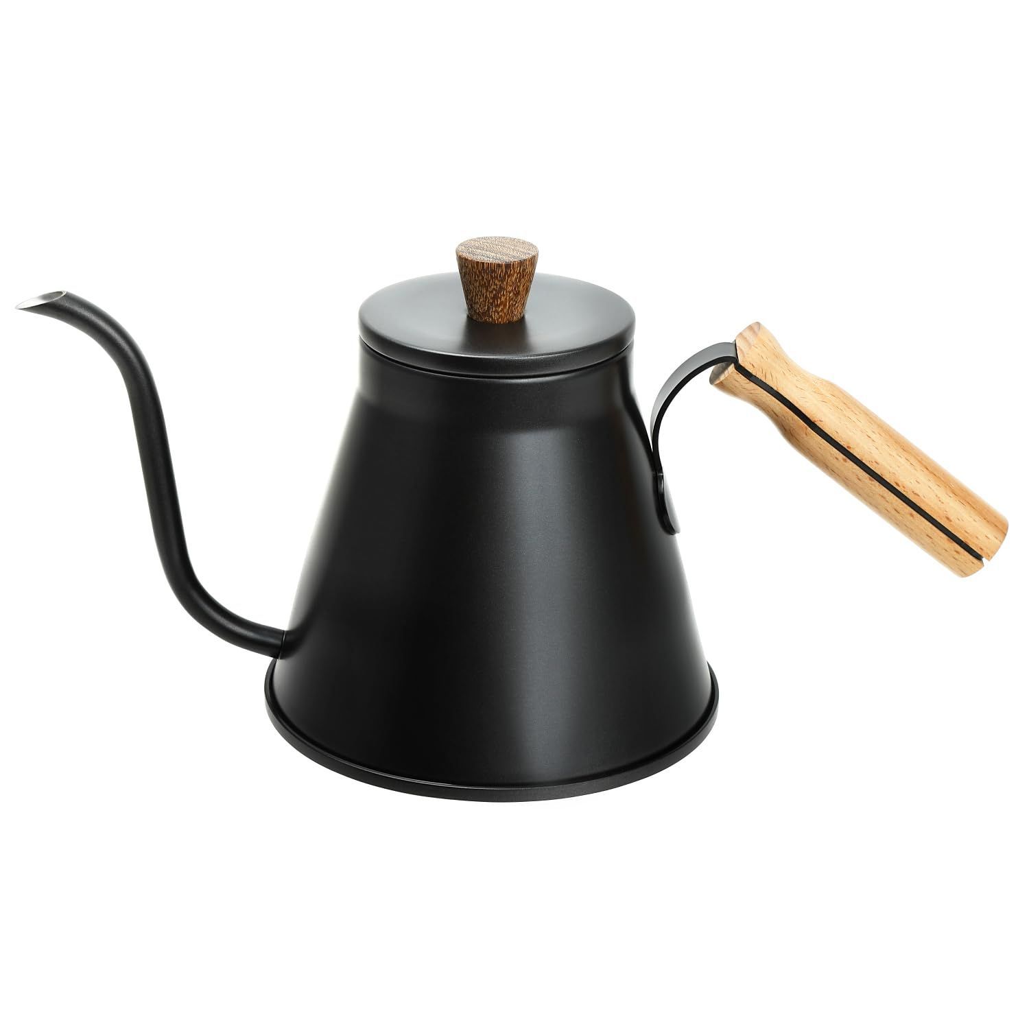 Color ブラック kuRo コーヒーポット ドリップポット 900ml IH対応 直火 対応 おしゃれ ドリップ用 3?5人用 蓋付き 細口 キャンプ アウトドア ブラック