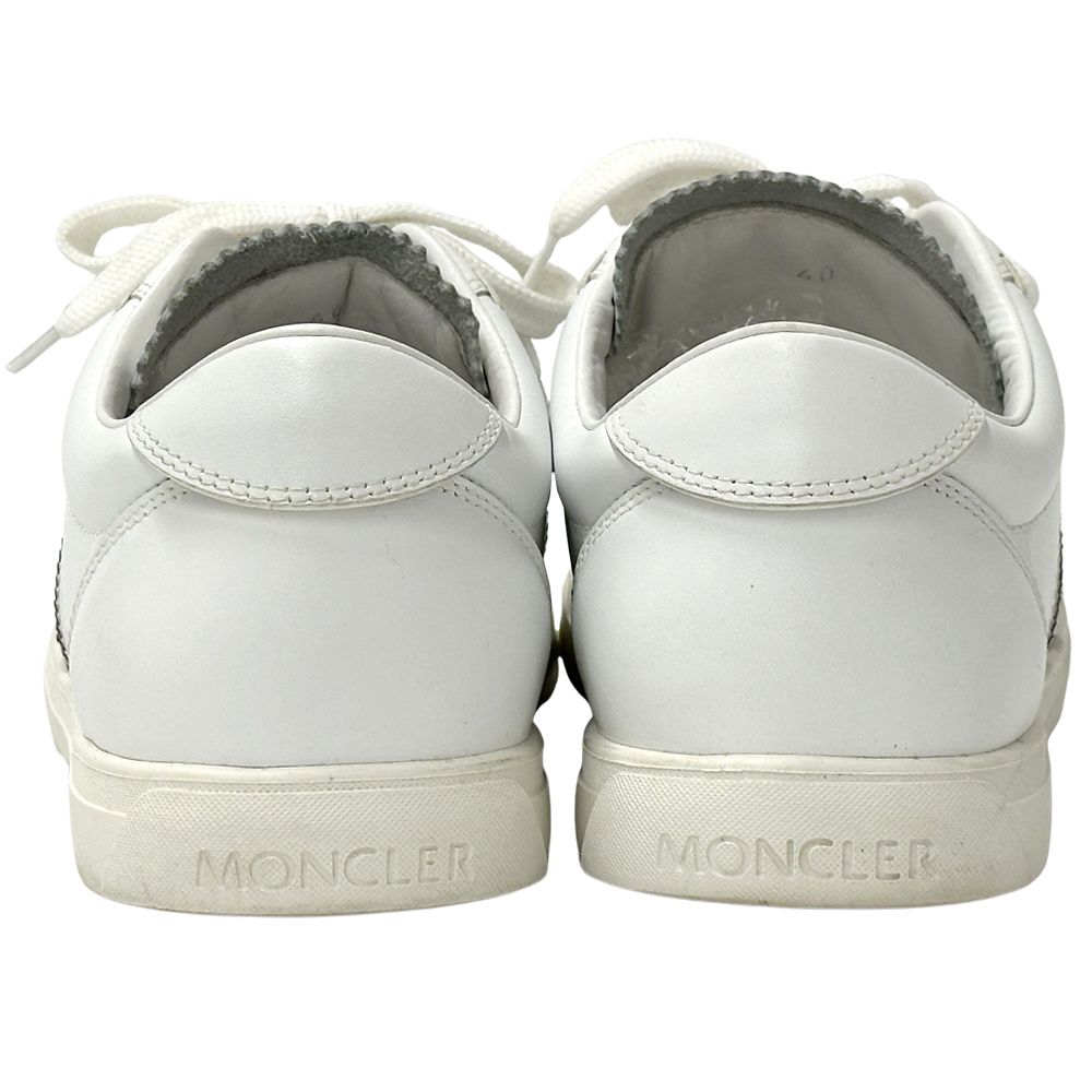 MONCLER　ホワイトレザー ローカットサイズ40(26㎝～26.5㎝) モンクレール MONCLER スニーカー レディース メンズ ブランド