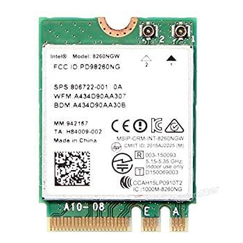 【中古】デュアルバンド 8260 AC 8260ac Ngff WiFiカード 8260NGW M.2?NGFF 2.4?/ 5ghz Bluetooth 4.2 802.11AC 867?Mbps Windows 10 対応ワイヤレスカー